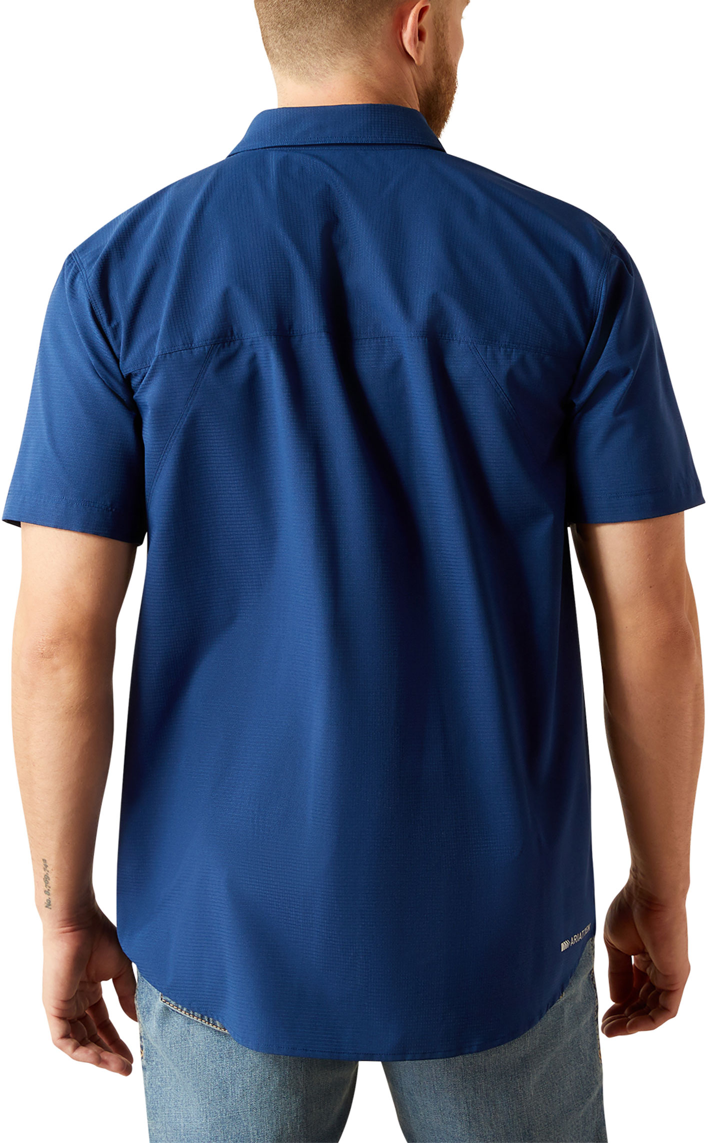Ariat Men's 360 AirflowDark Aegean Blue Vented Shirt - Image 1