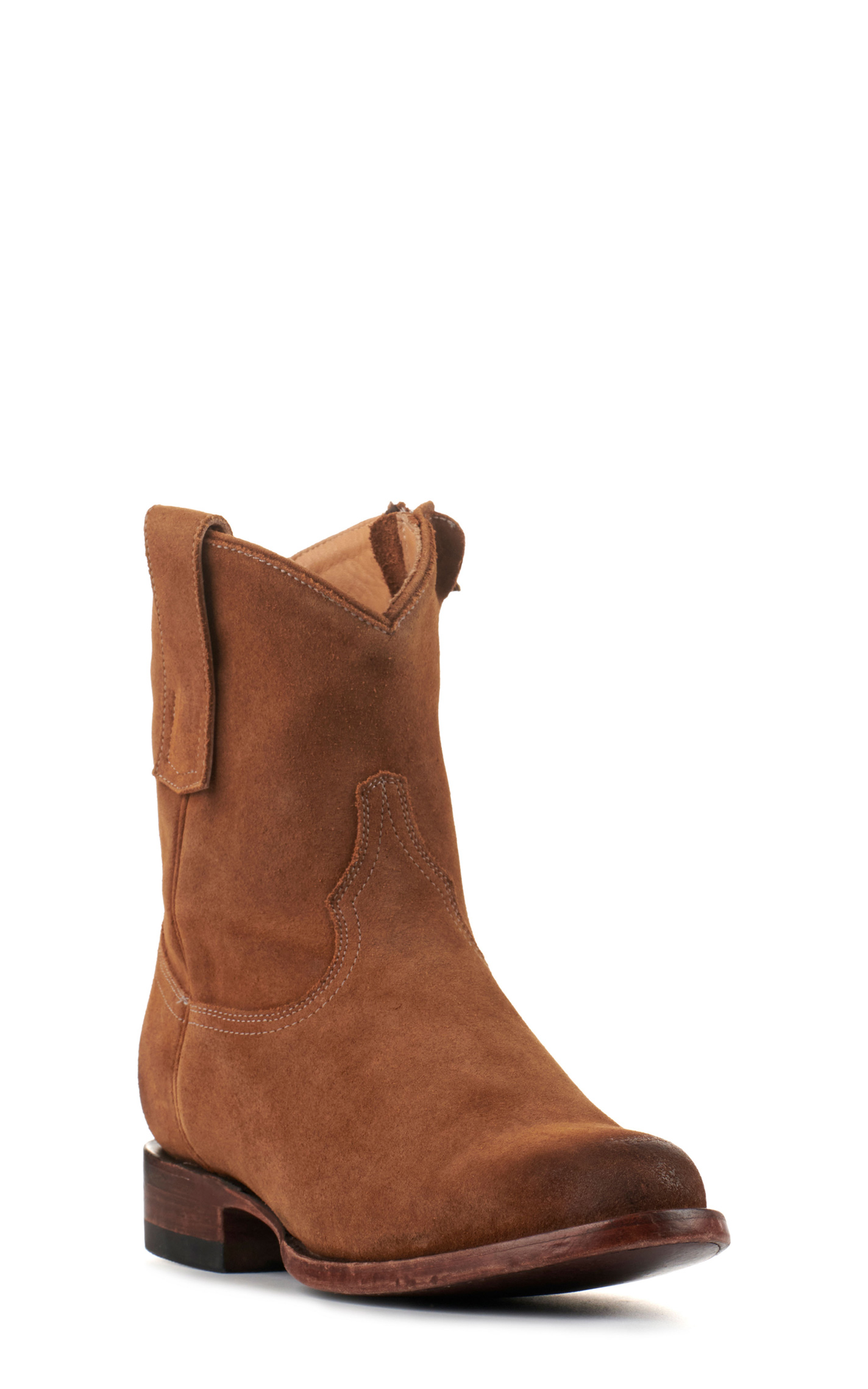 JRC & Sons Men's Winston Water Resistant Suede Leather Roper Toe Zip Cowboy Boot in Tan - Image 1