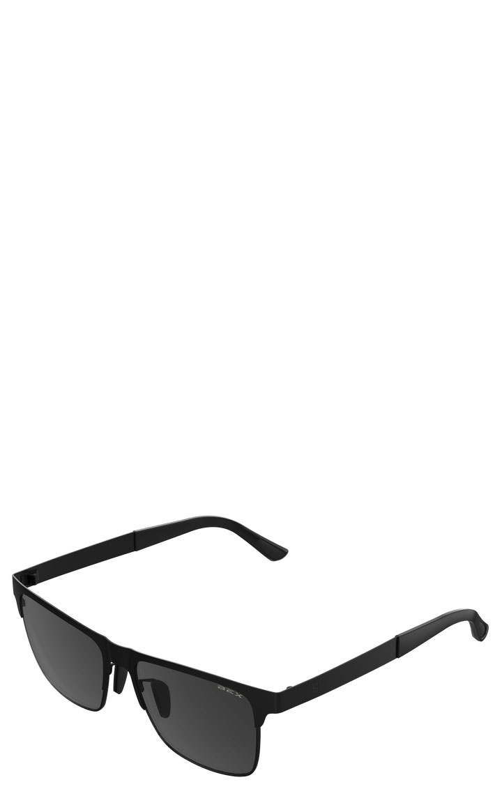 BEX Rockyt Lite Black Gray Square Half-Framed Lightweight Sunglasses - Image 1