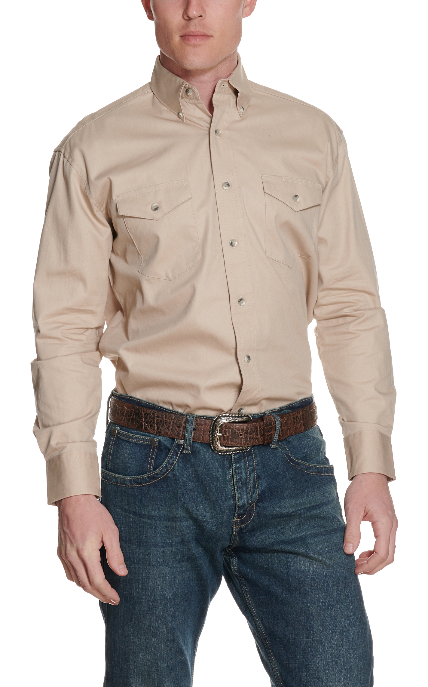 Wrangler Tan Painted Desert Long Sleeve Western Shirt - Big & Tall - Image 1
