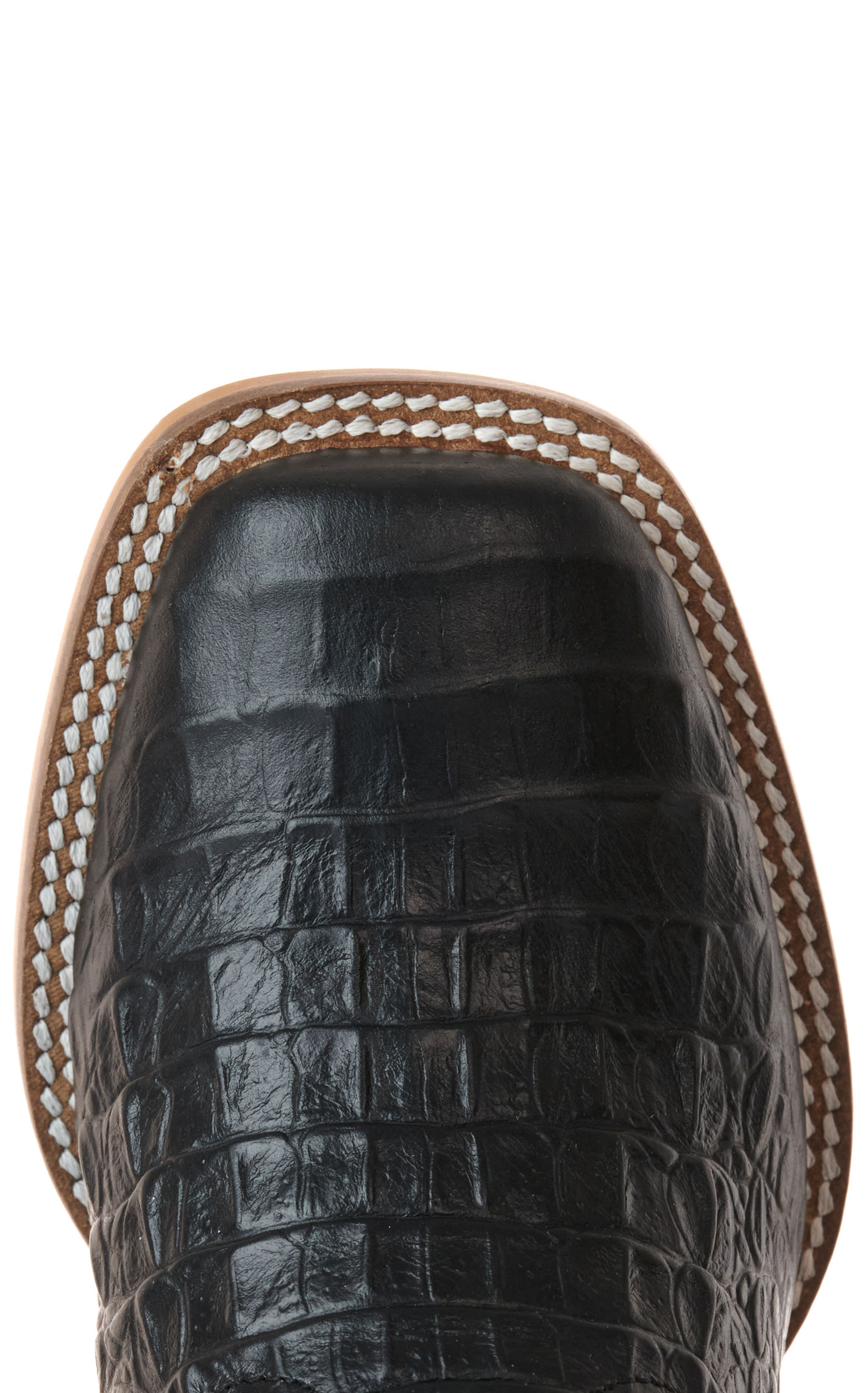 Cavender's Kids' Black Crocodile Print Wide Square Toe Cowboy Boots - Image 1