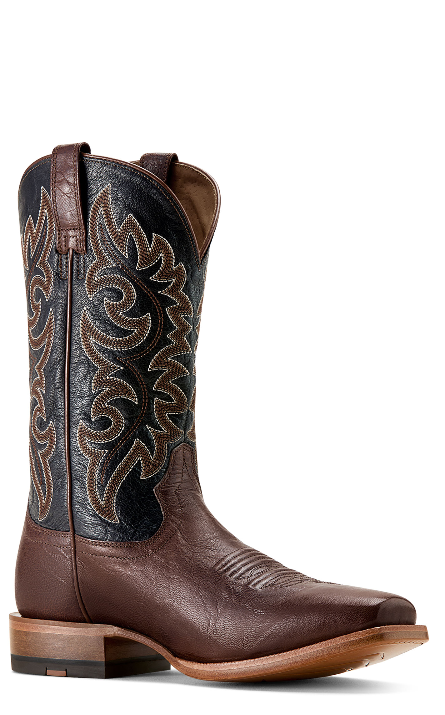 Ariat Men's Hickory Smoke & Bayou Black Highbluff Square Toe Boots - Image 1