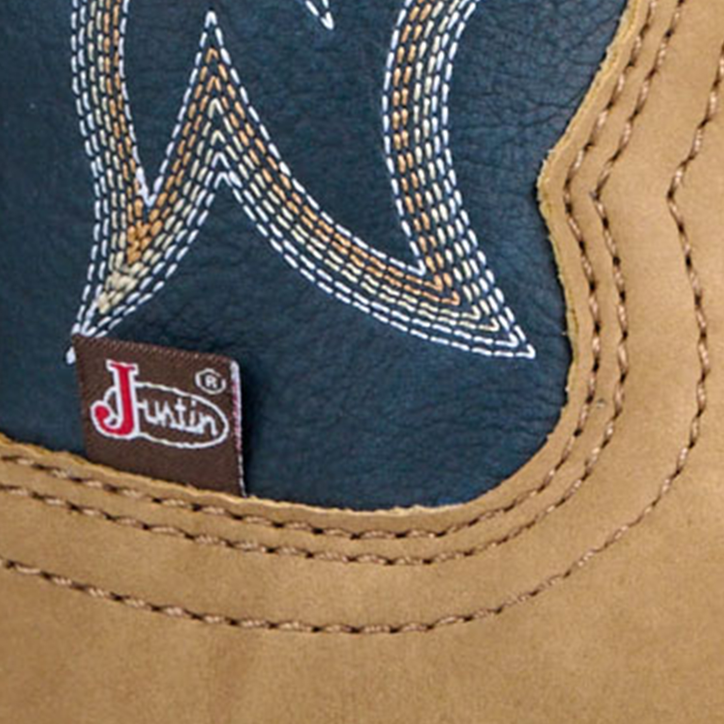 Justin Women's Honey & Denim Round Toe Cowboy Boots - Image 1