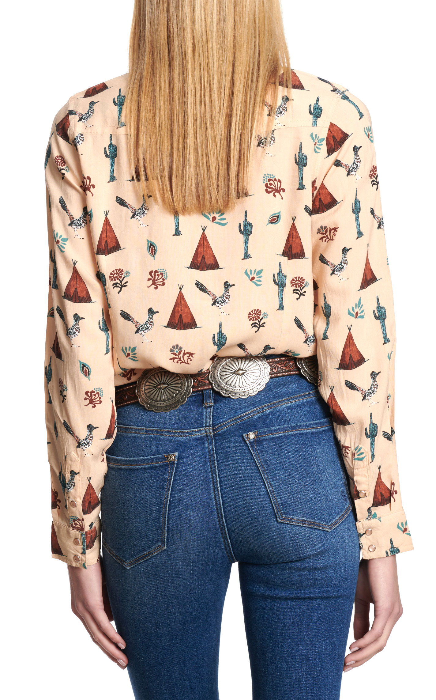 Cotton & Rye Women's Latte Roadrunner Print Top  - Image 1
