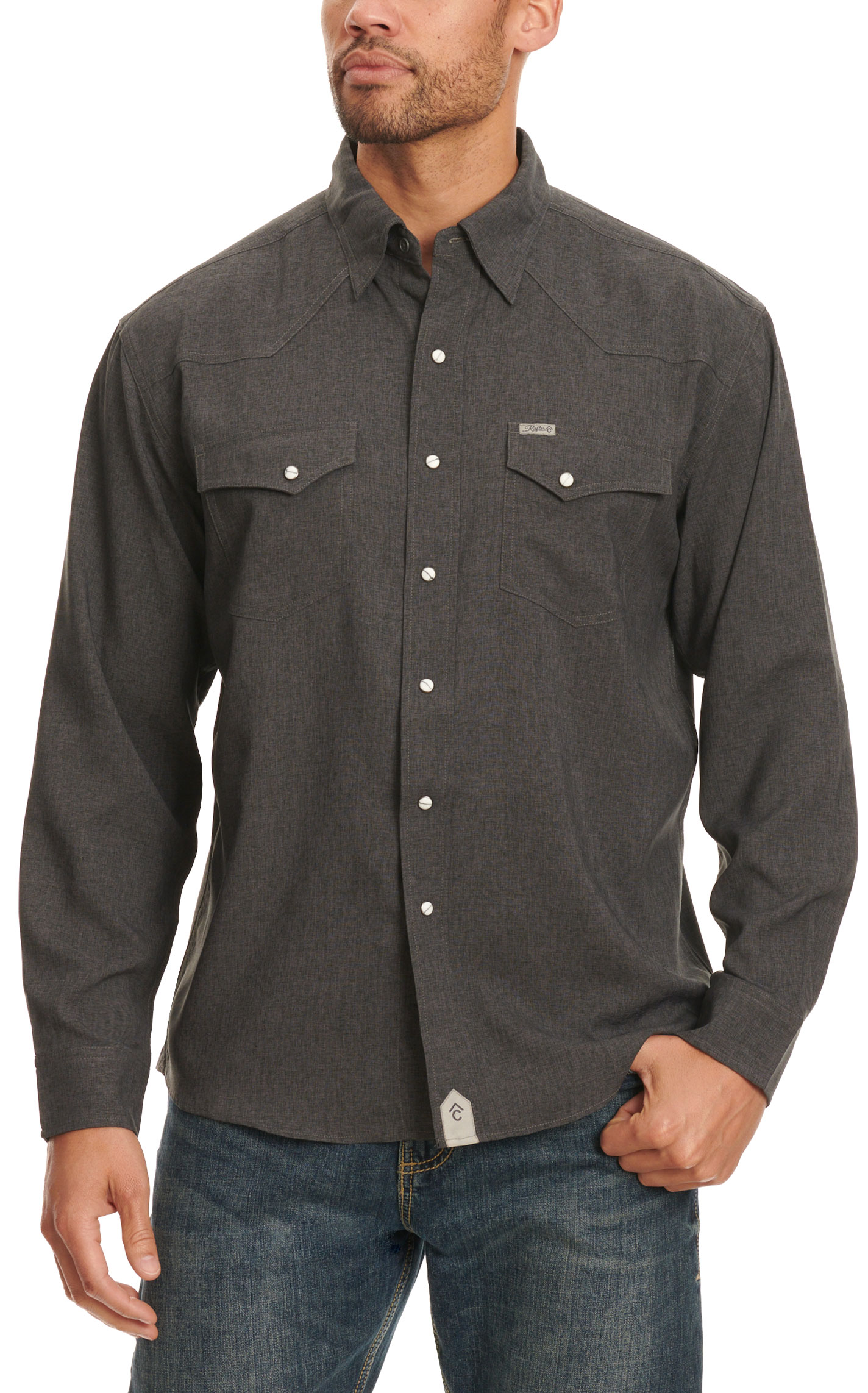 Rafter C Outdoors Men's Dark Charcoal Lefty Fishing Shirt - Image 1