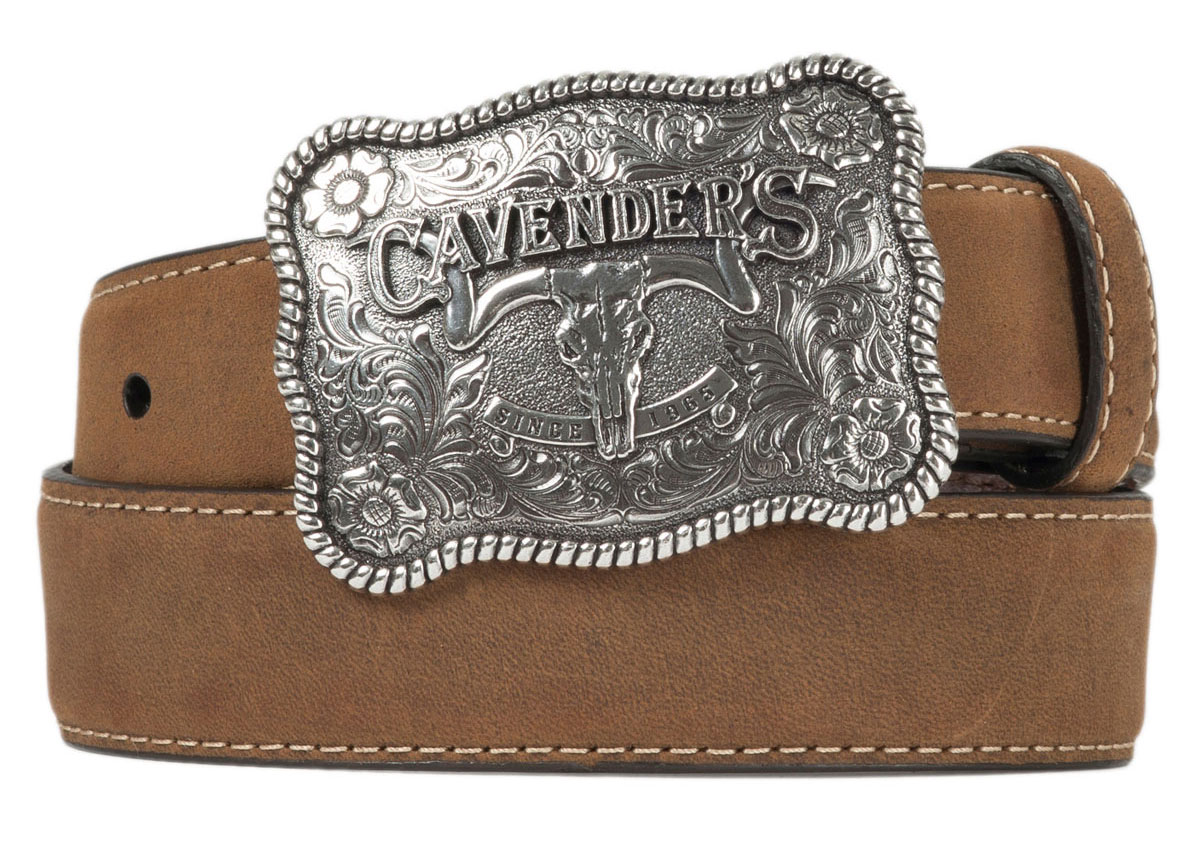 Cavender's Medium Brown Strap Western Belt 9600244 - Image 1