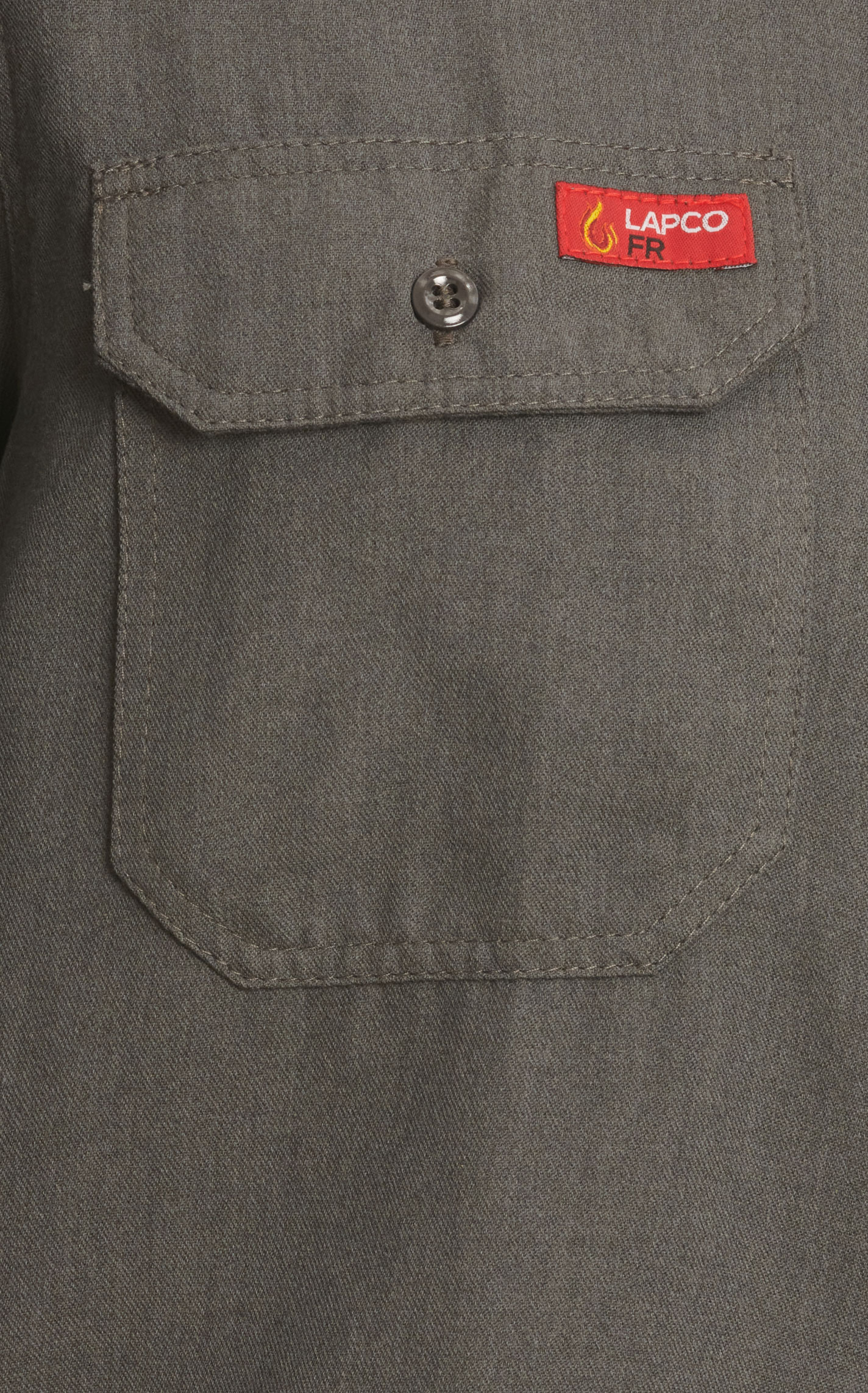 Lapco Men's Charcoal Gray Long Sleeve FR Work Shirt - Image 1