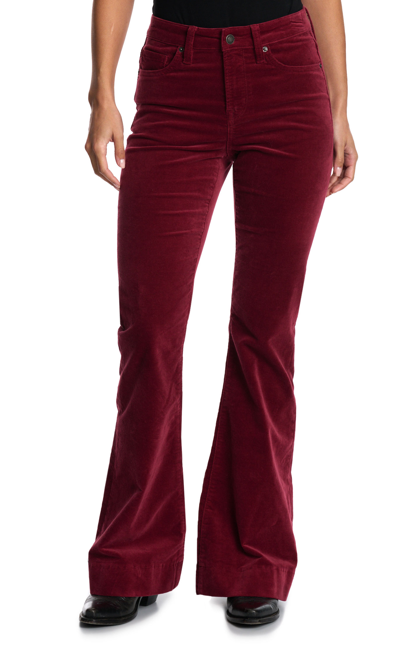 Mica Denim Merlot Velvety Flare Leg Jeans - Image 1