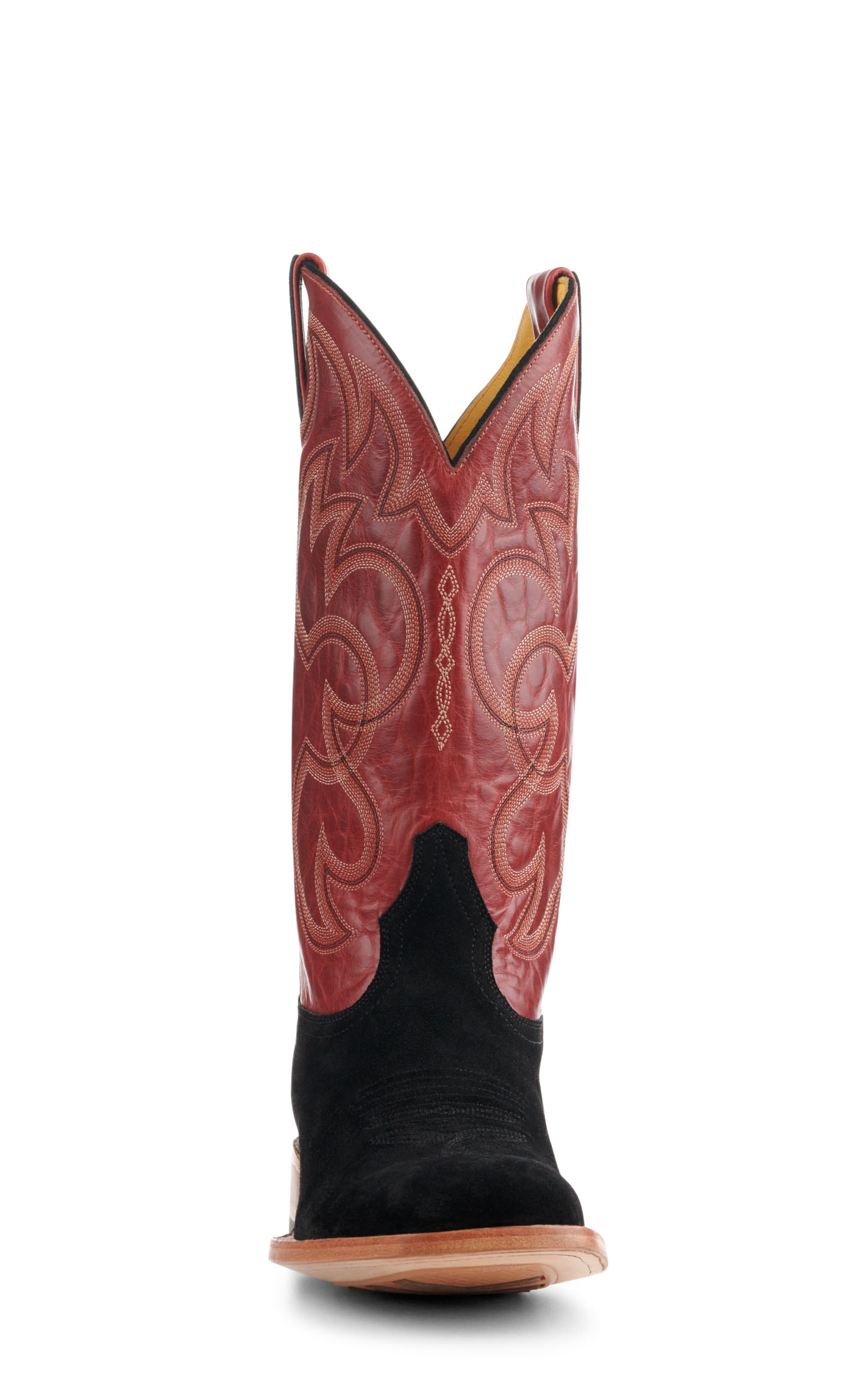 Cavender's Men's Endurance Red and Black Roughout Wide Square Toe Cowboy Boots - Image 1