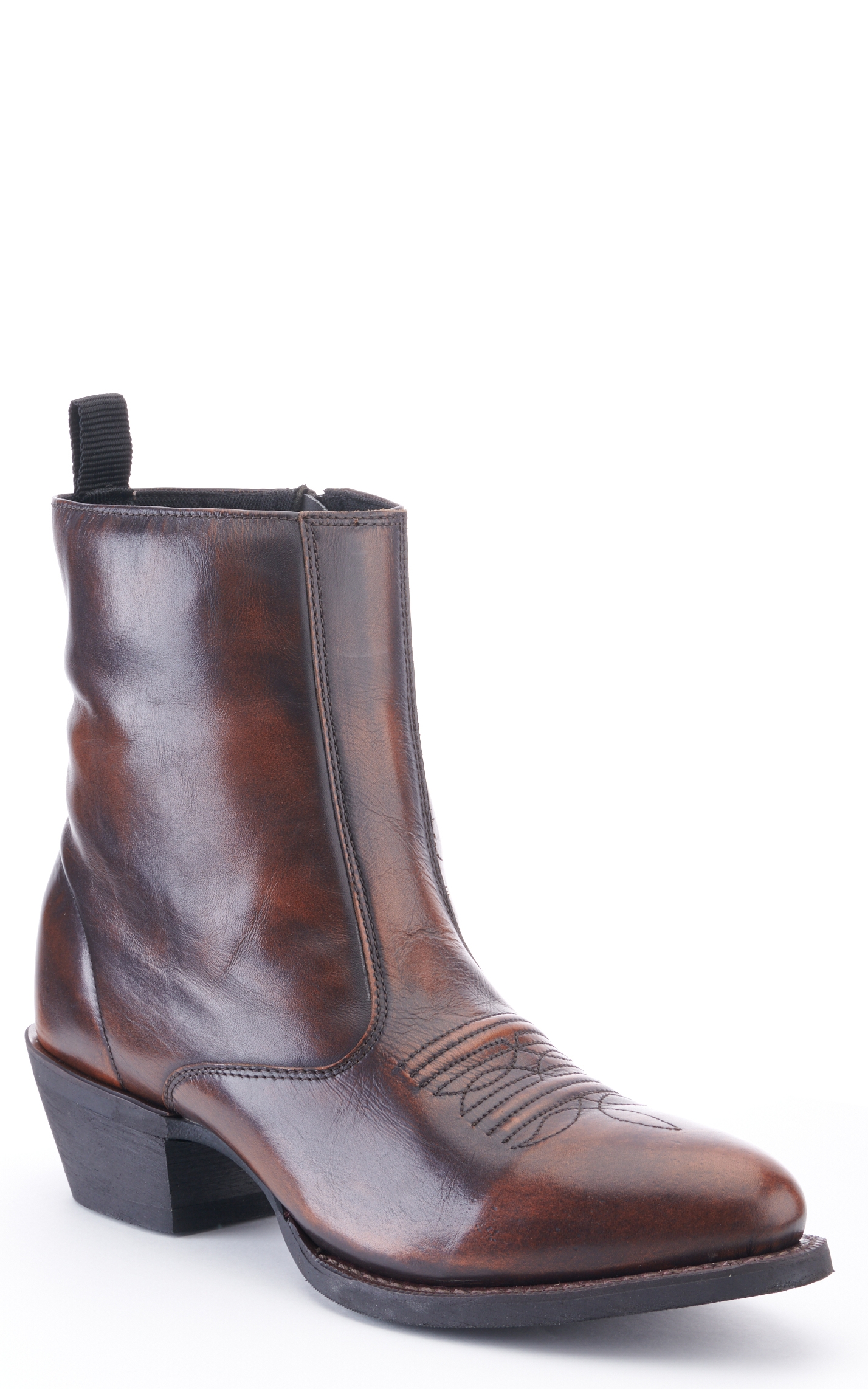 Laredo Men's Fletcher Marbled Brown Zip Up R-Toe Cowboy Boot - Image 1