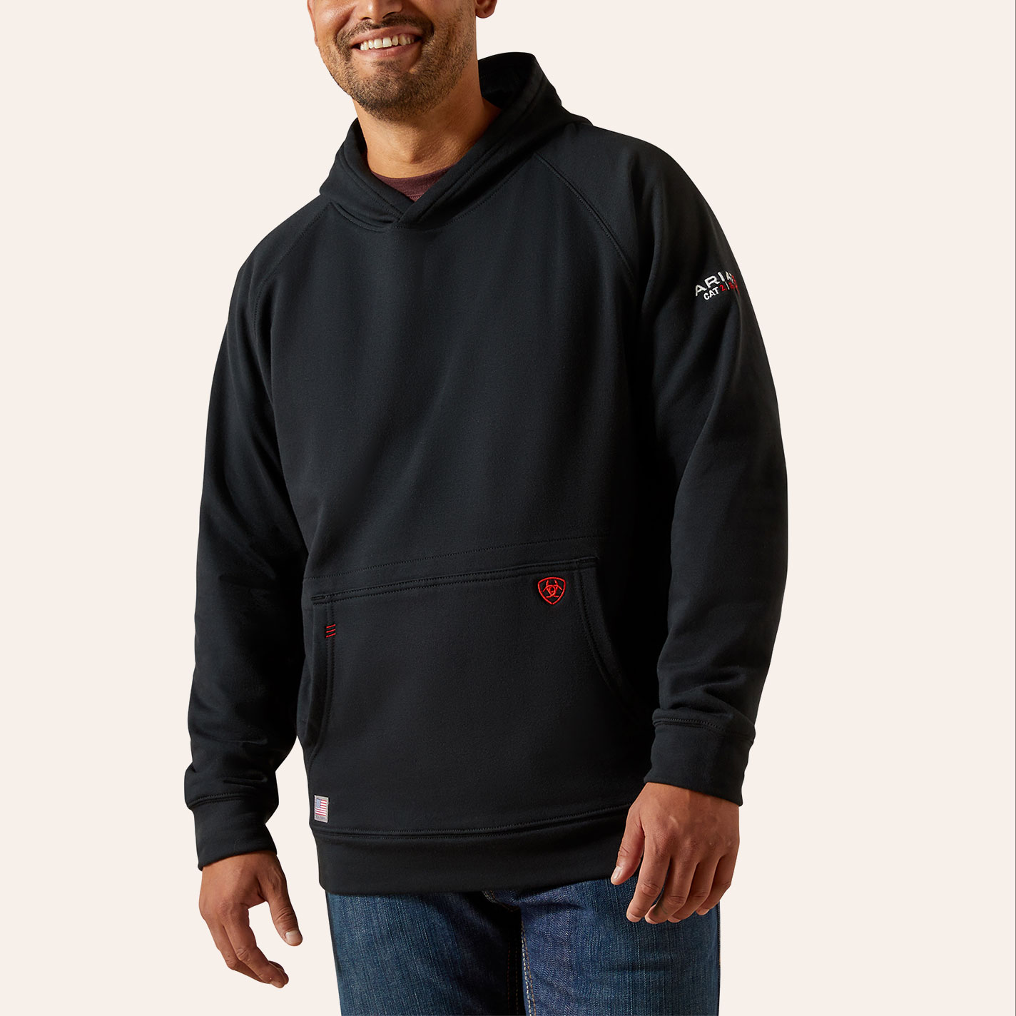 Ariat Men's FR DuraStretch Hardhead Black Work Hoodie - Image 1