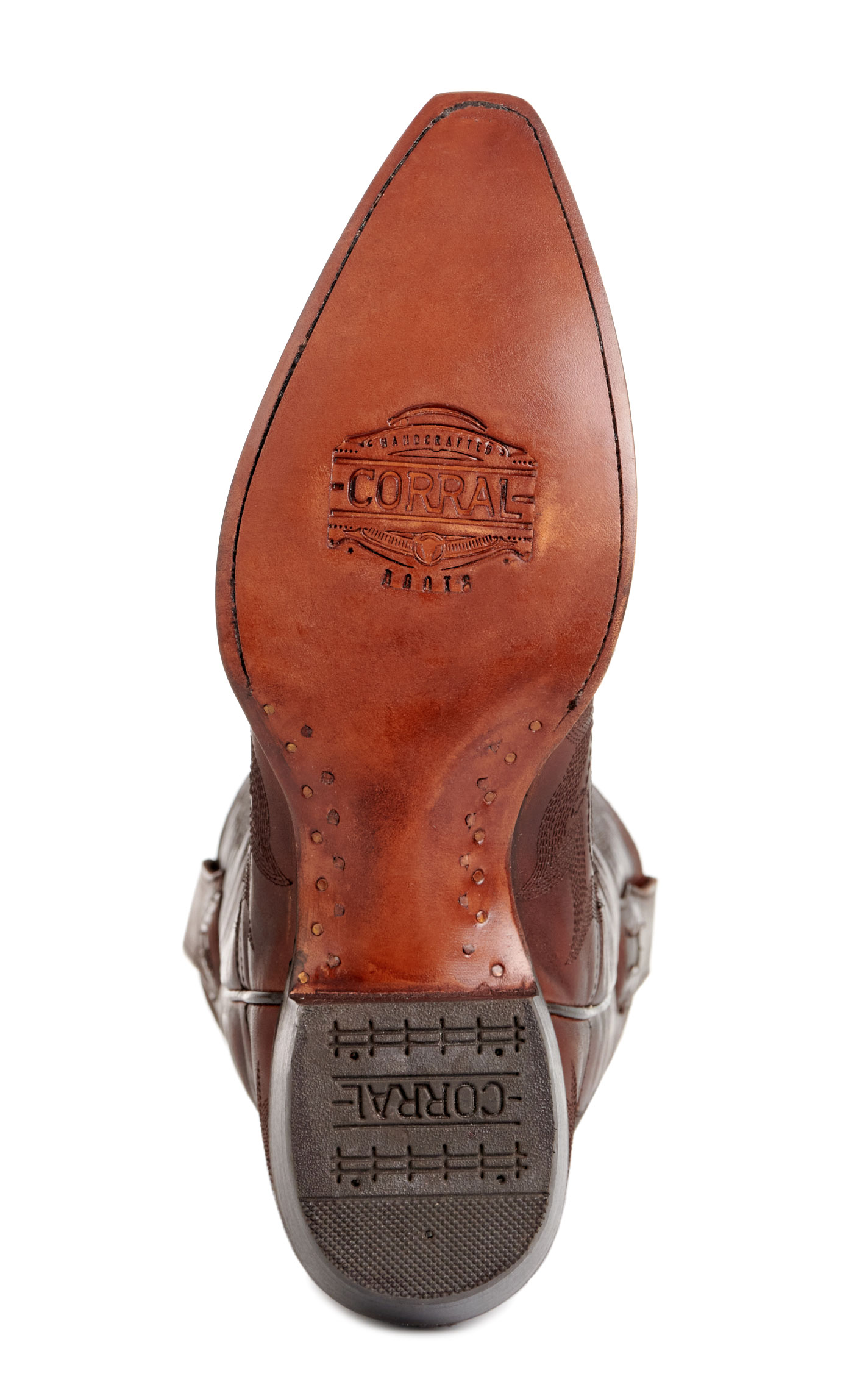 Corral Men's Brown Fancy Stitch Snip Toe Cowboy Boots - Image 1