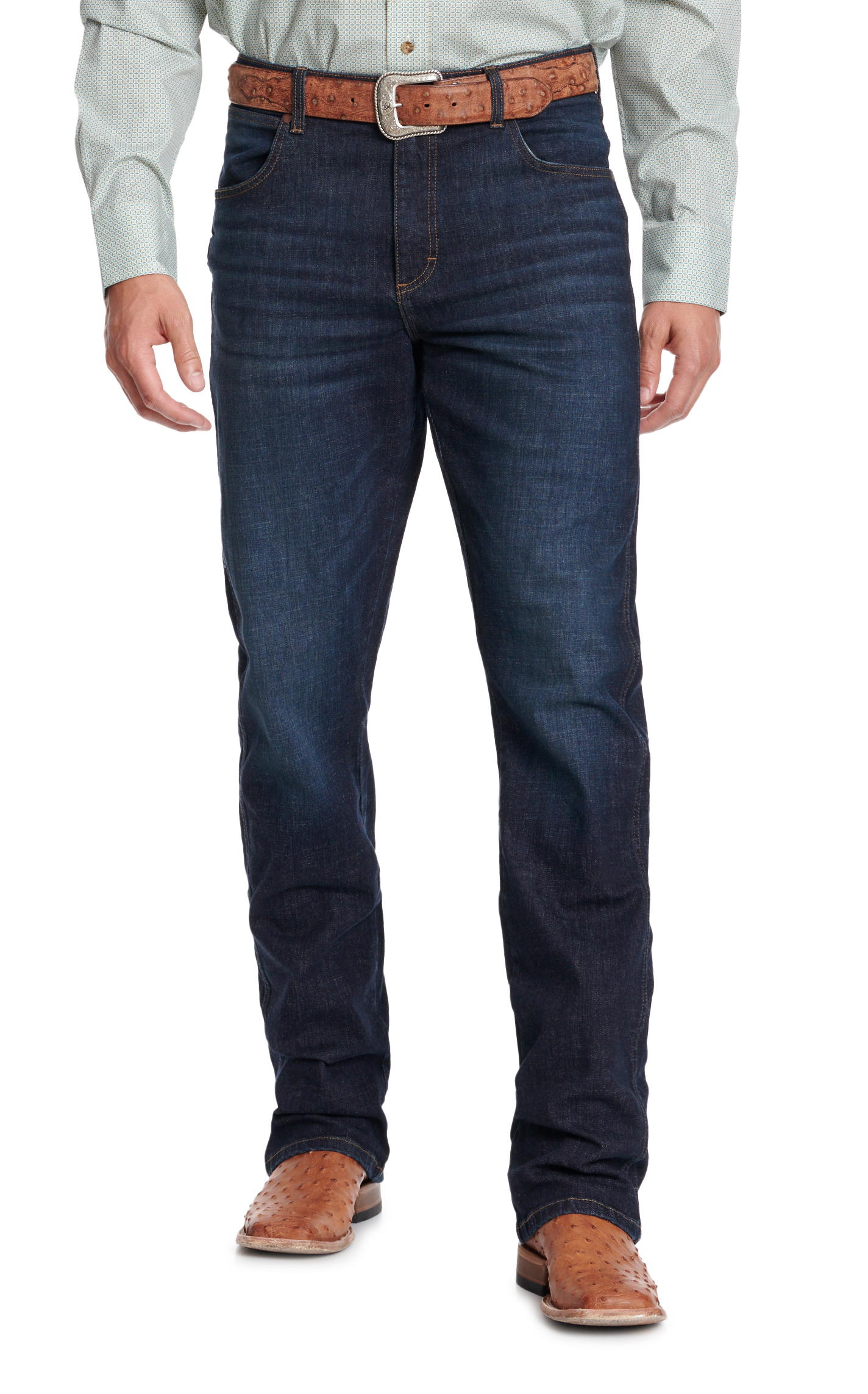 Wrangler Retro Men's WRT20 Dark Wash Bokan Relaxed Boot Cut Jeans - Big & Tall Sizes - Image 1