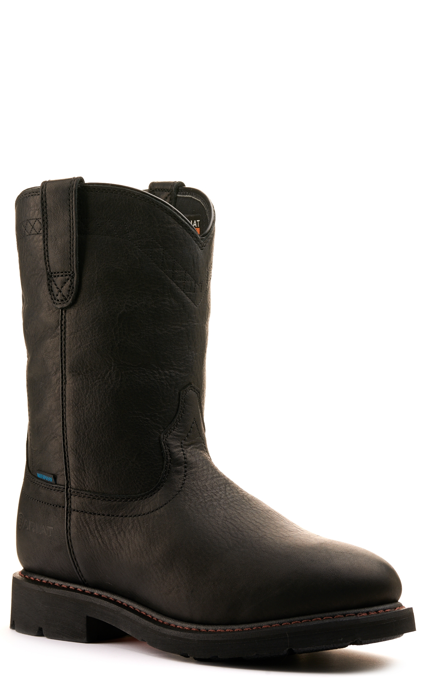 Ariat Men's Sierra Black Waterproof Round Toe Work Boot - Image 1