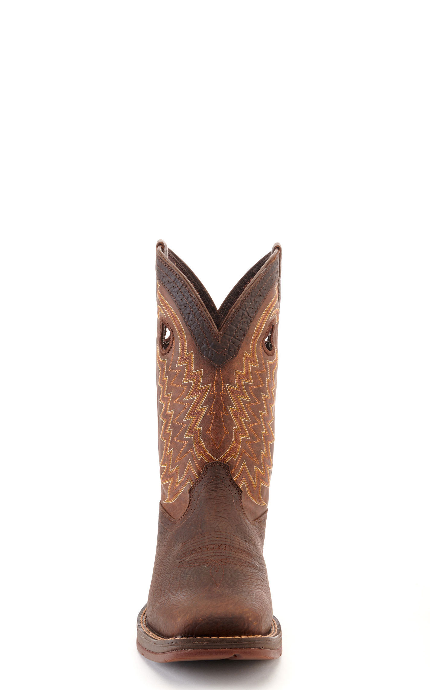 Durango Men's Rebel Dark Brown and Chestnut Wide Square Toe Cowboy Boots - Cavender's Exclusive - Image 1