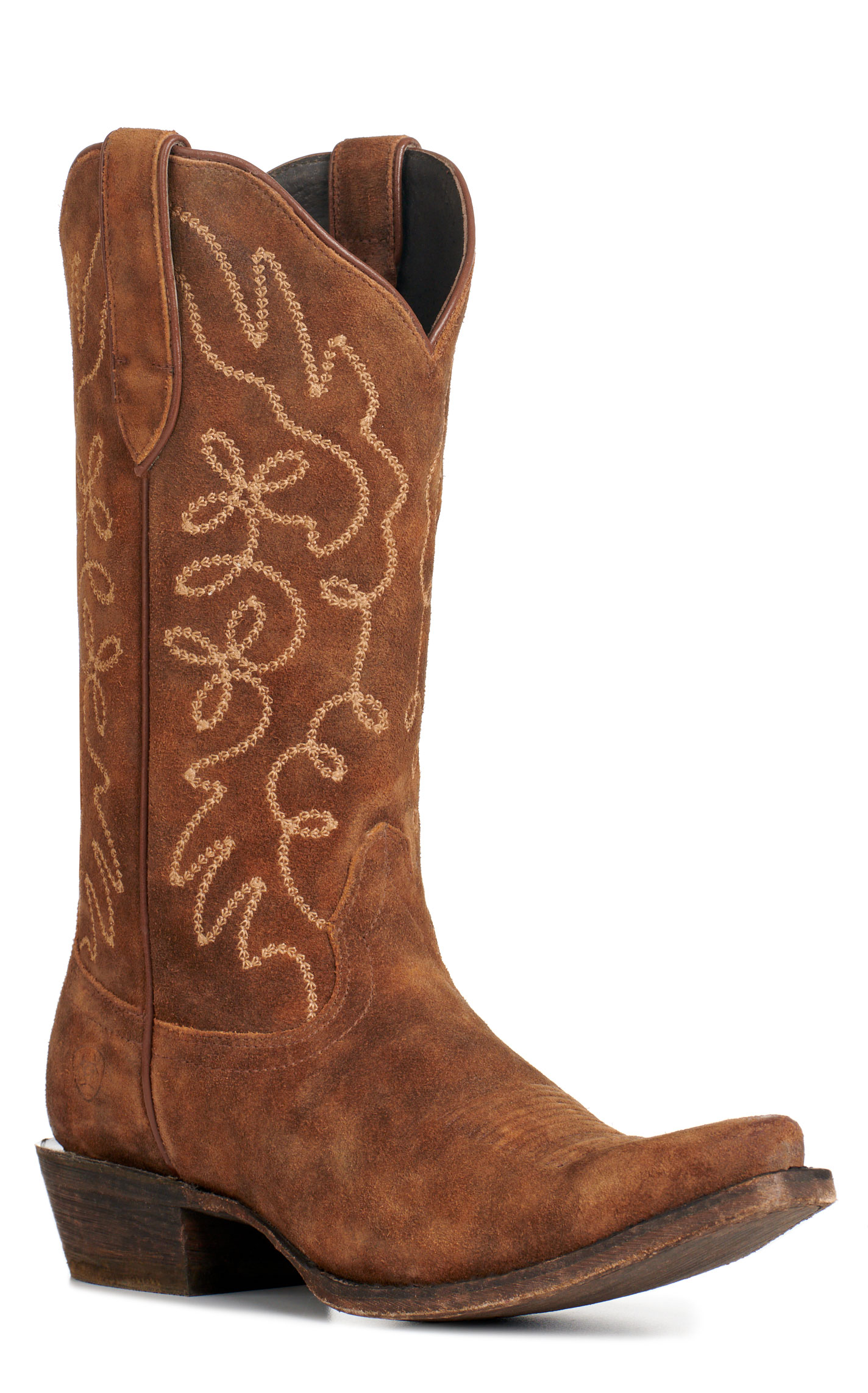 Ariat Women's Jukebox Dark Ginger Suede Snip Toe Cowboy Boots - Image 1