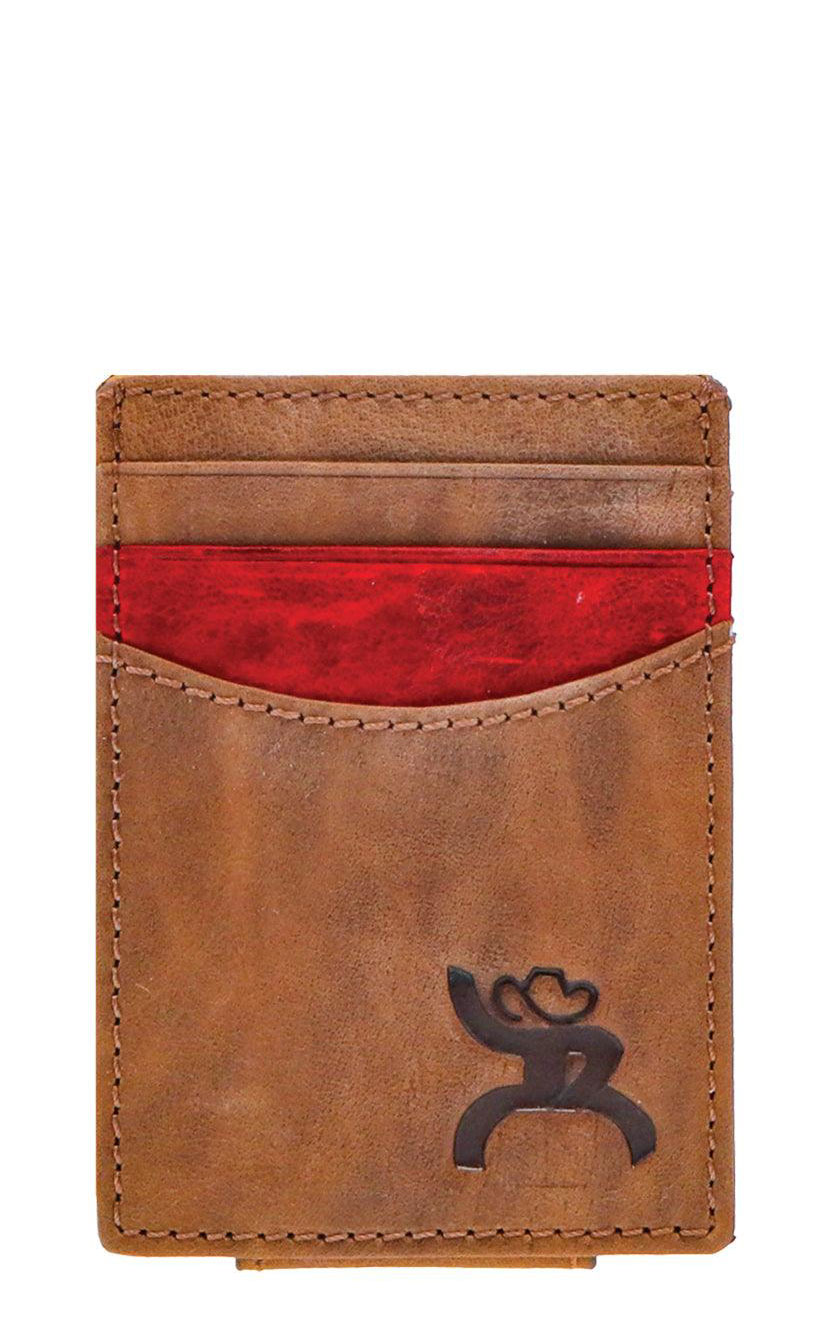 Hooey Men's Chocolate & Red Card Slot Money Clip - Image 1