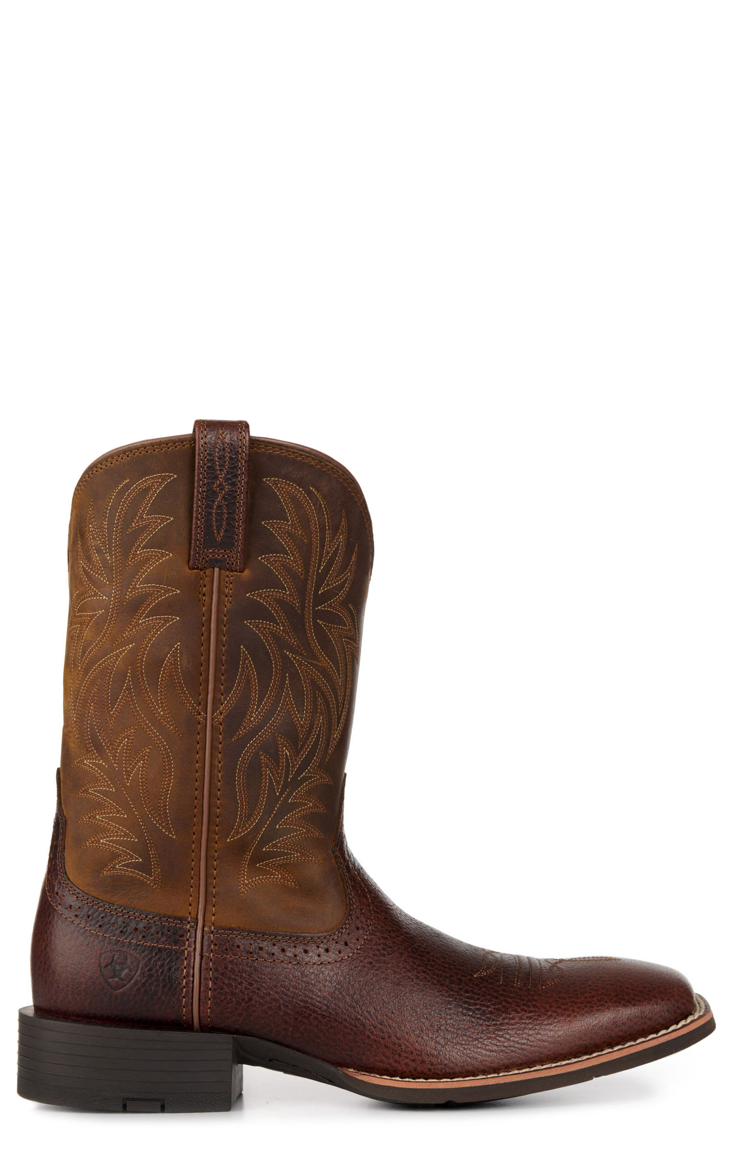 Ariat Men's Sport Fiddle Brown Wide Square Toe Cowboy Boots - Image 1