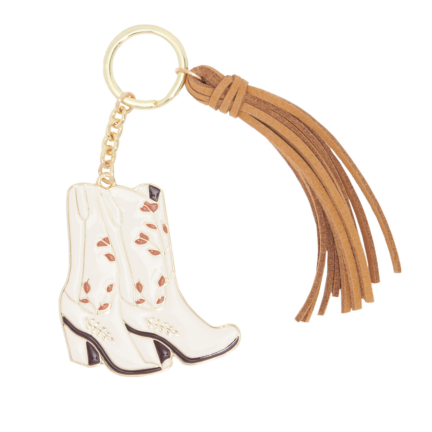 RNZ Imports Tan Tassel Cowboy Boot Keychain - Image 1