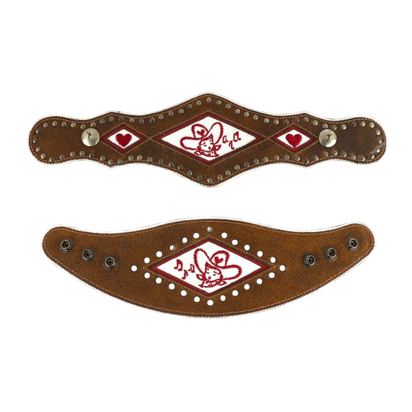 Agave Blue Brown Singin' Cowboy Embroidered Boot Lassos - Image 1