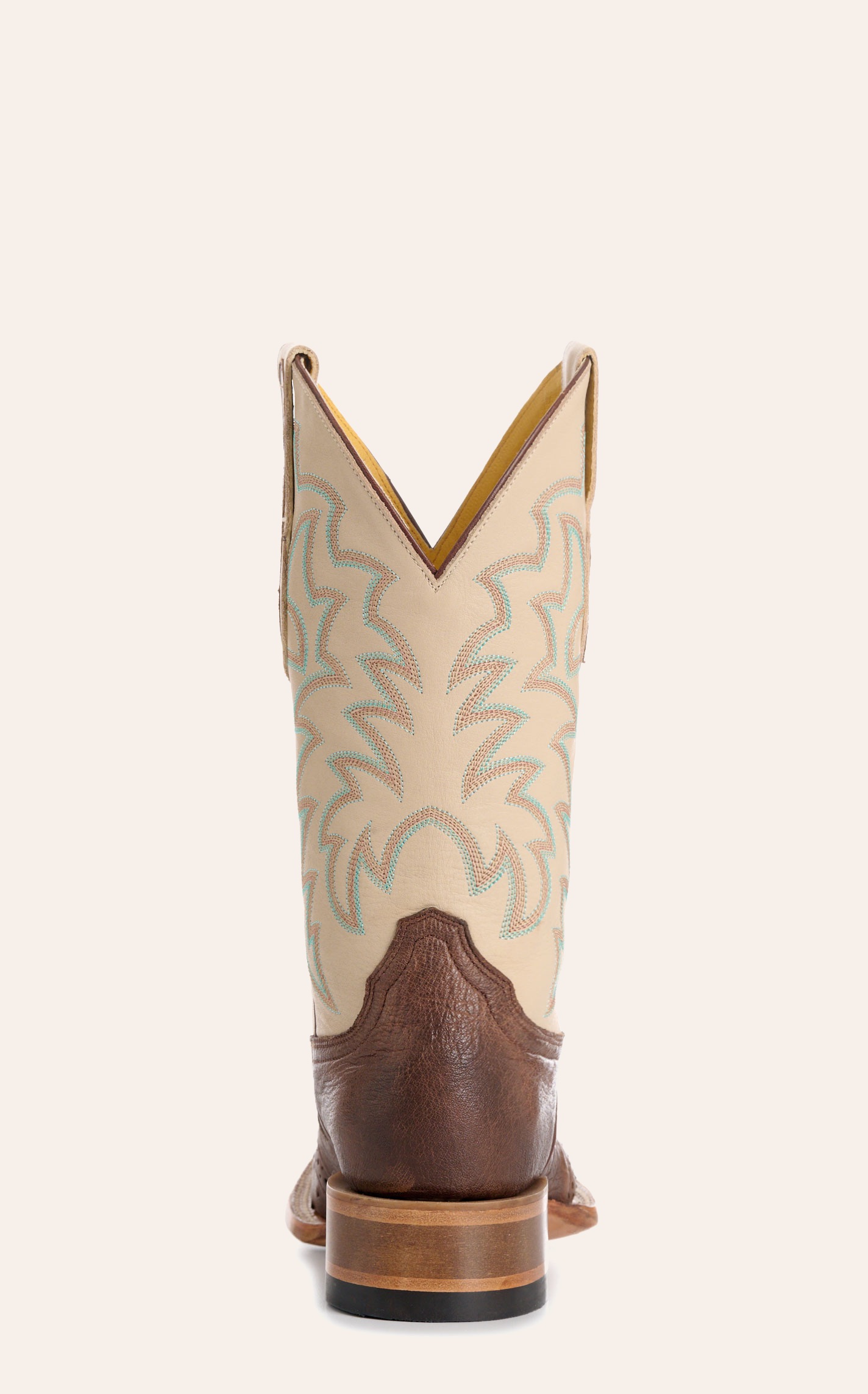 Cavender's Women's Tobacco & Bone Ostrich Wide Square Toe Cowboy Boots - Image 1