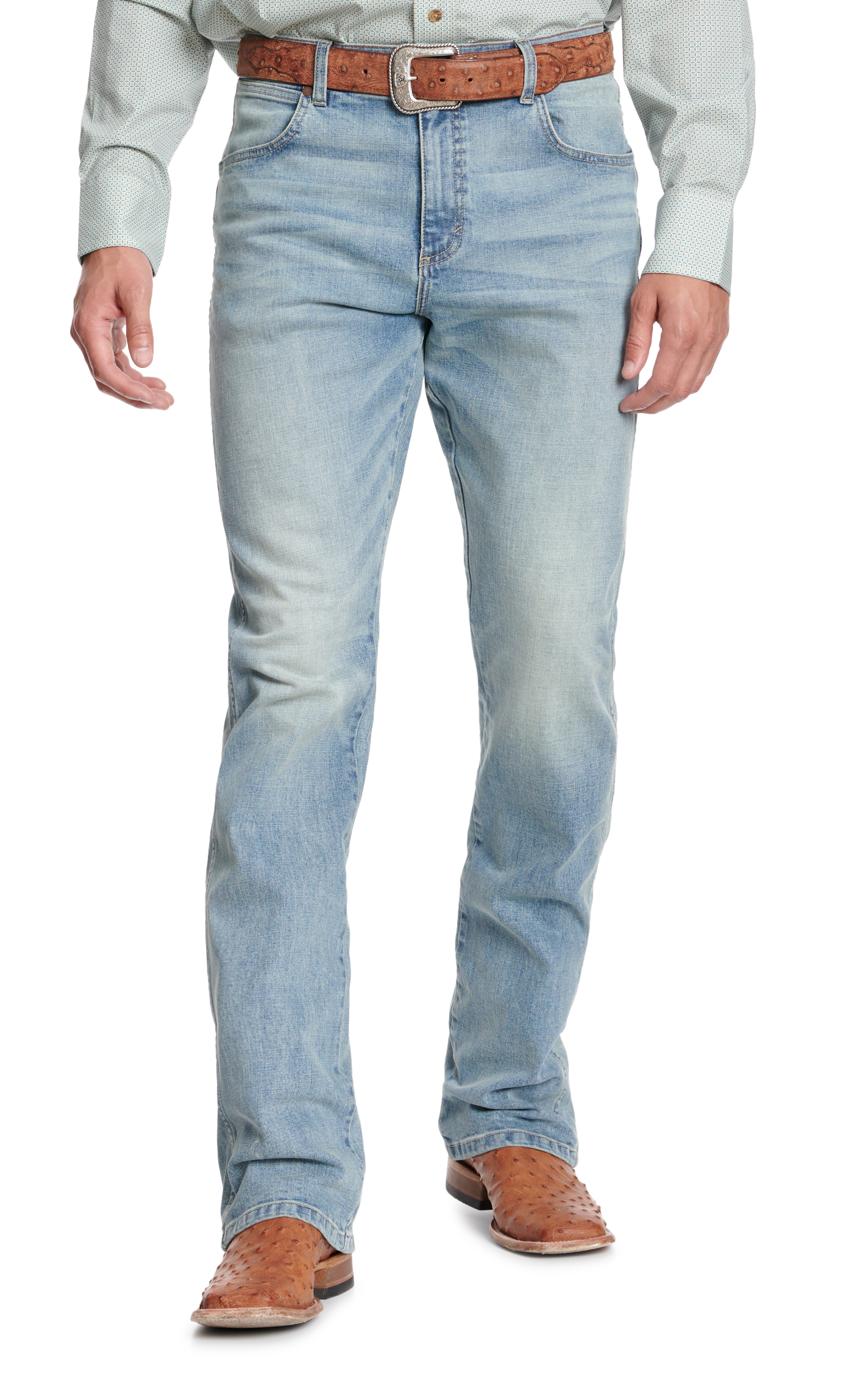 Wrangler Retro Men's WRT20 Light Wash Skyway Relaxed Boot Cut Jeans - Big & Tall Sizes - Image 1