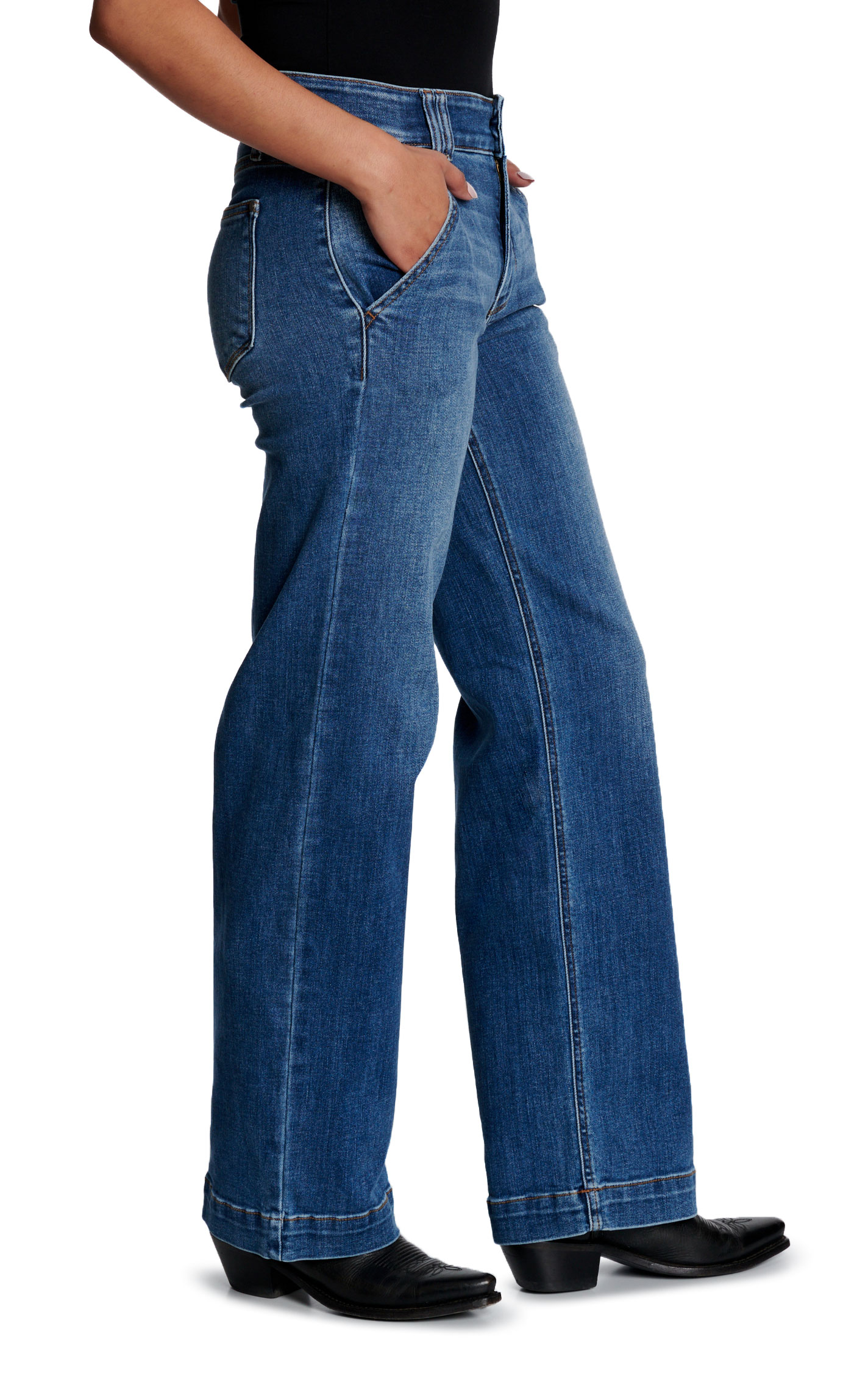 Judy Blue Women's High Waist Double Button Wide Leg Jeans - Image 1