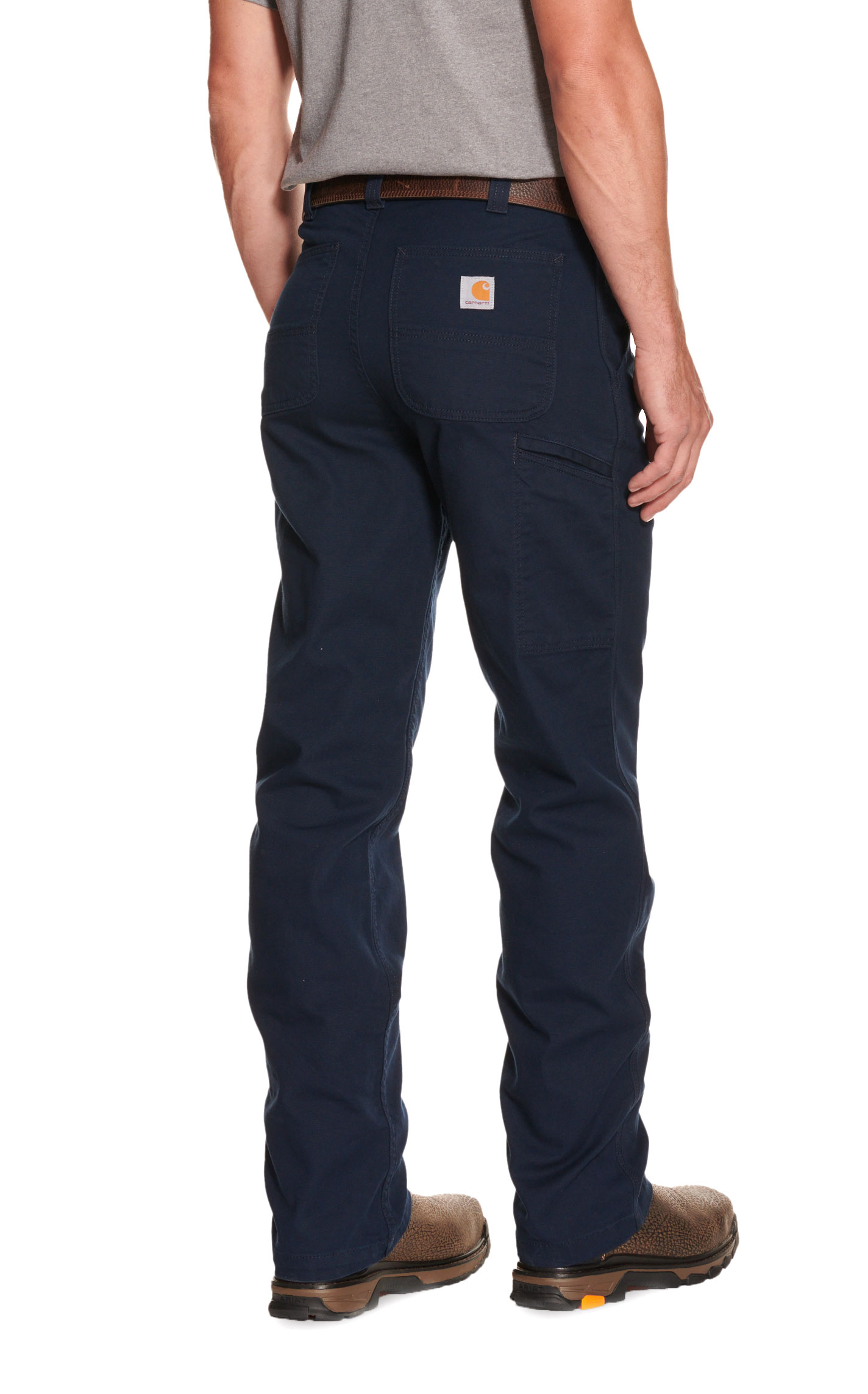 Carhartt Men's Navy Relaxed Fit Straight Leg Rugged Flex Stretch Canvas Work Pants - Image 1