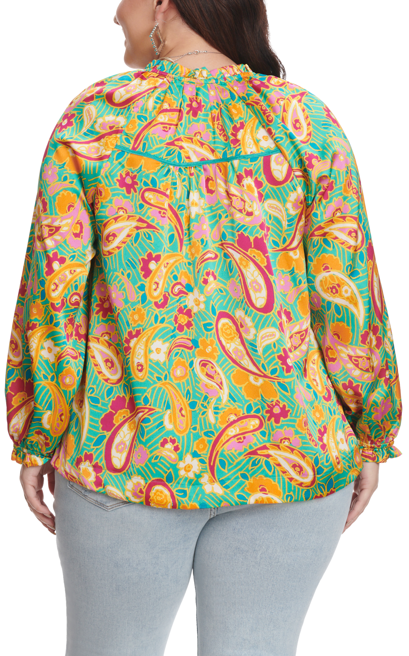 Umgee Women's Teal Green & Colorful Floral Print Top - Plus Sizes - Image 1