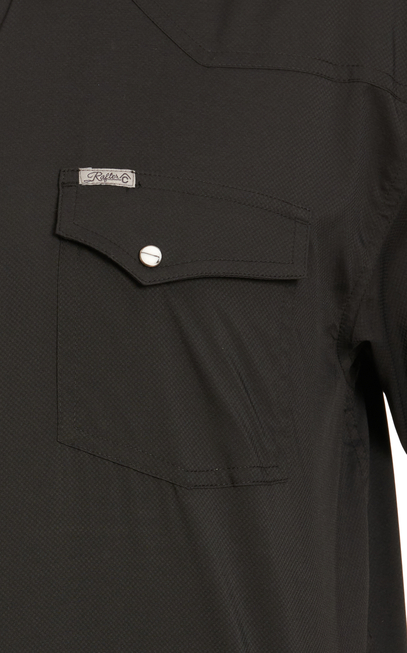 Rafter C Outdoors Men's Angler Black Short Sleeve Fishing Shirt - Image 2