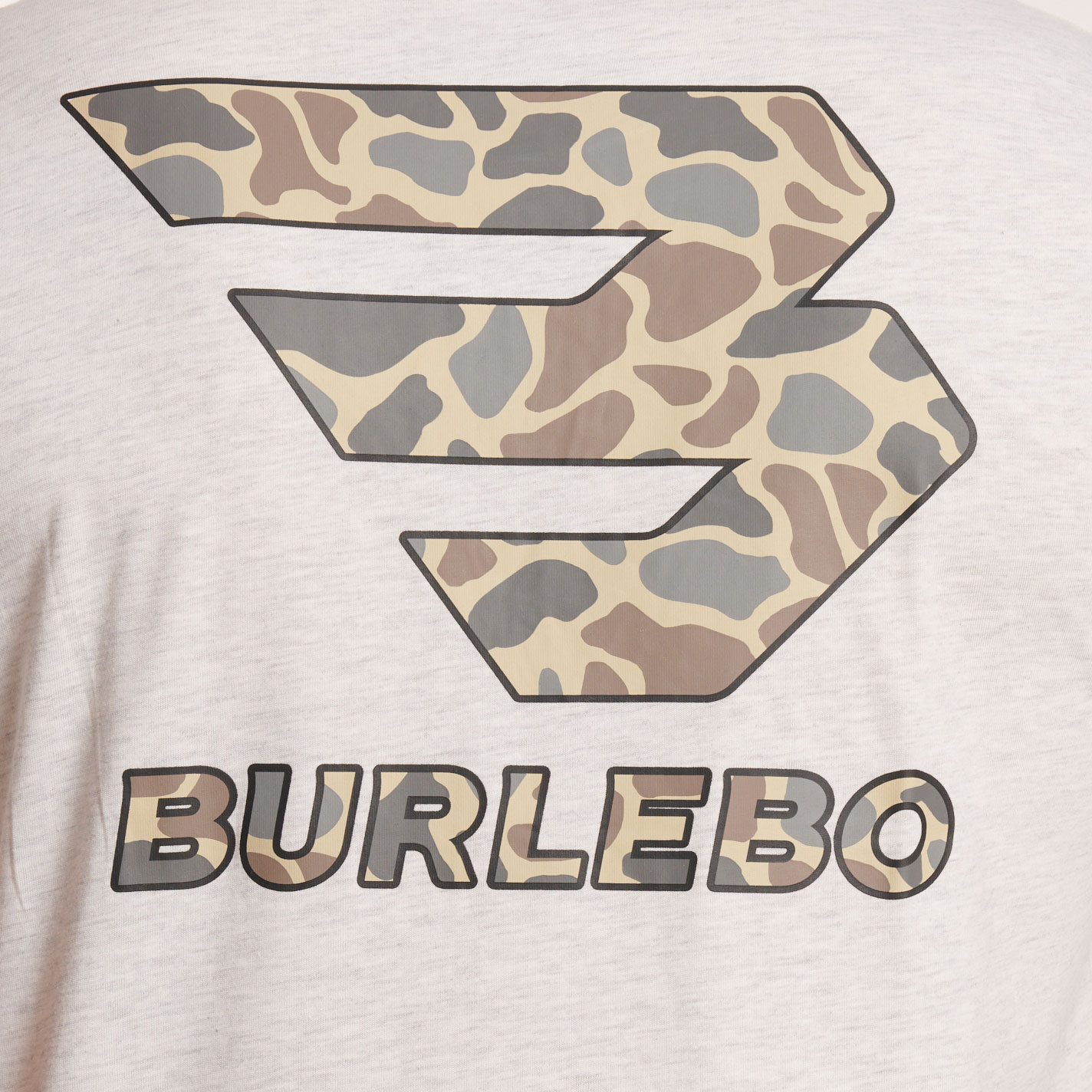 Burlebo Men's Ash Gray Flying B Deer Camo Logo T-Shirt - Image 1