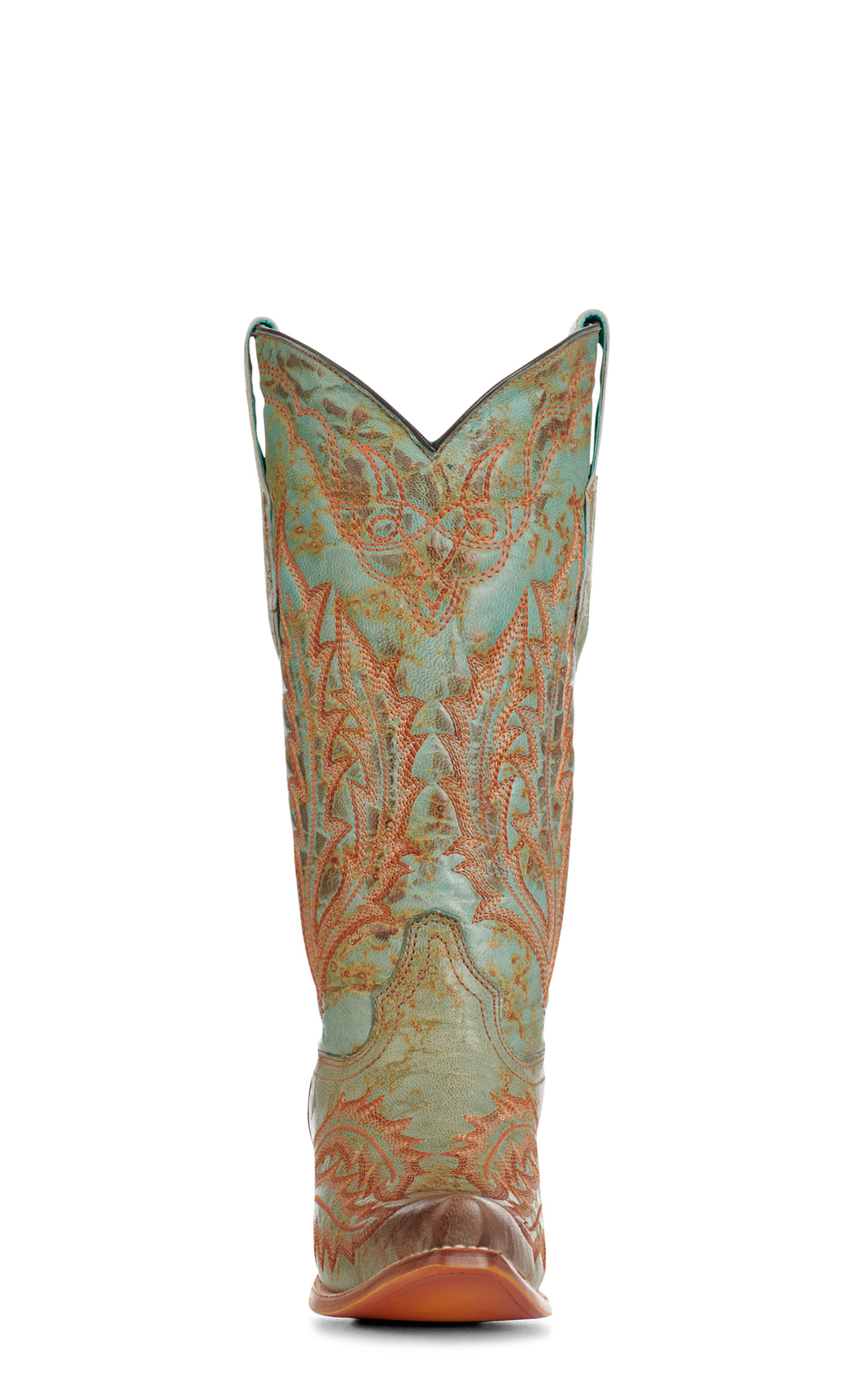 Corral Women's Marbled Turquoise & Rust Stitched Snip Toe Cowboy Boots - Image 1