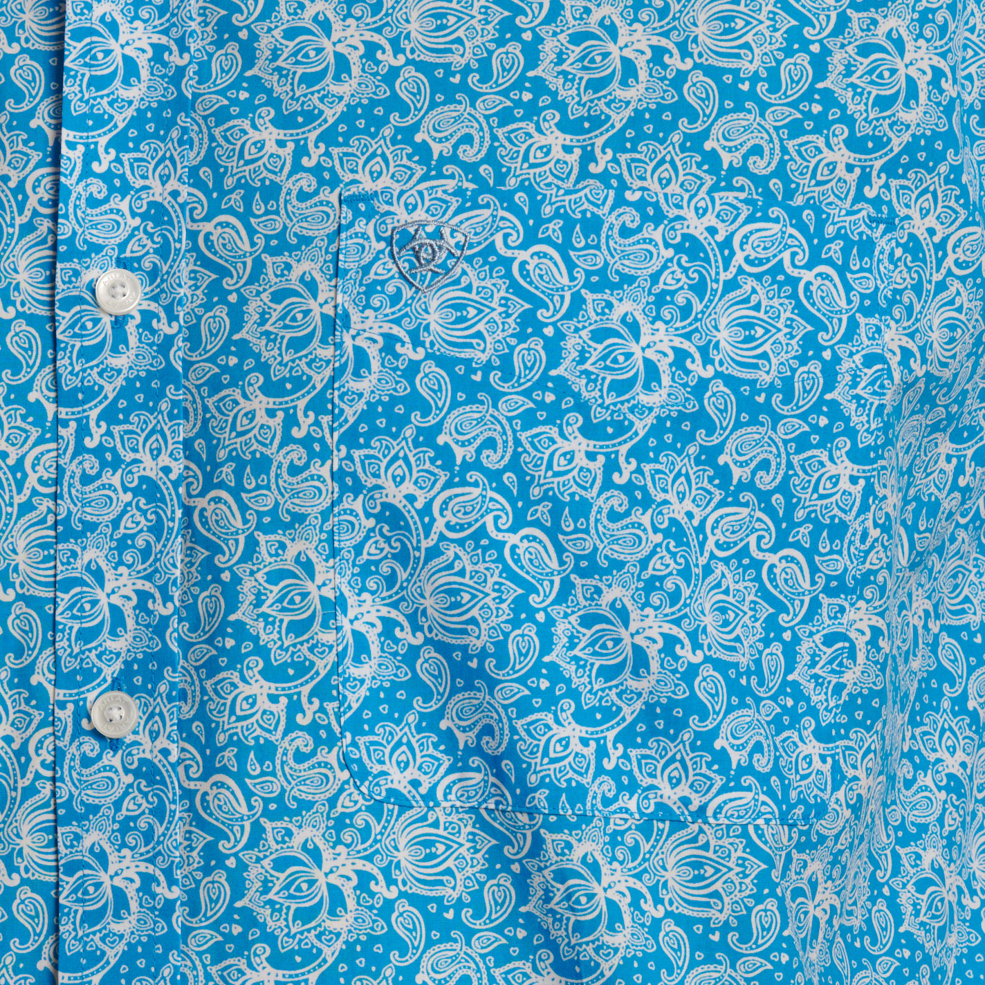 Ariat Men's Addison Blue Paisley Print Western Shirt - Image 1
