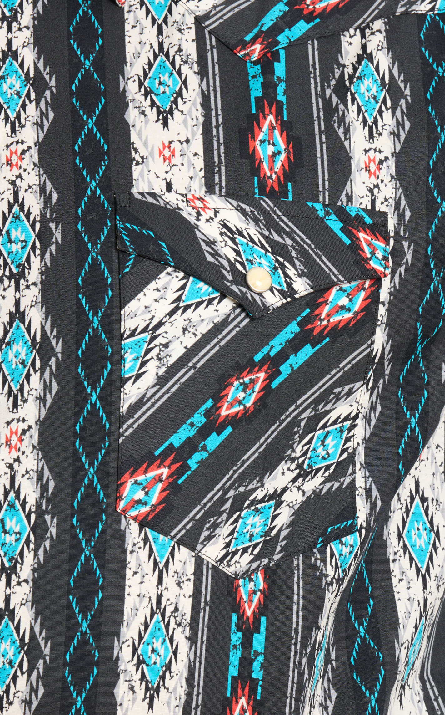 Panhandle Men's Black & Turquoise Aztec Western Shirt - Image 2