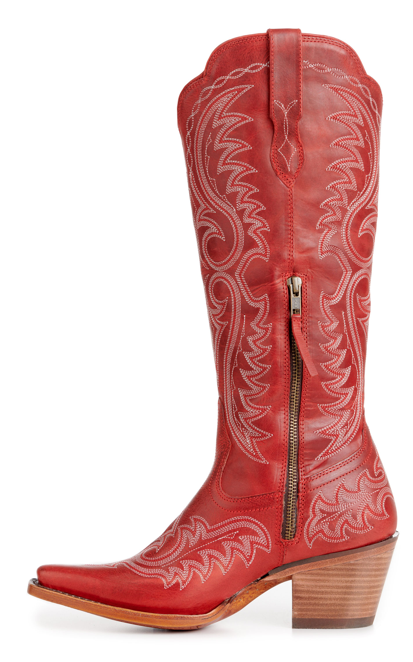 Durango Women's Crush Crimson Red Snip Toe Tall Cowboy Boots - Image 1