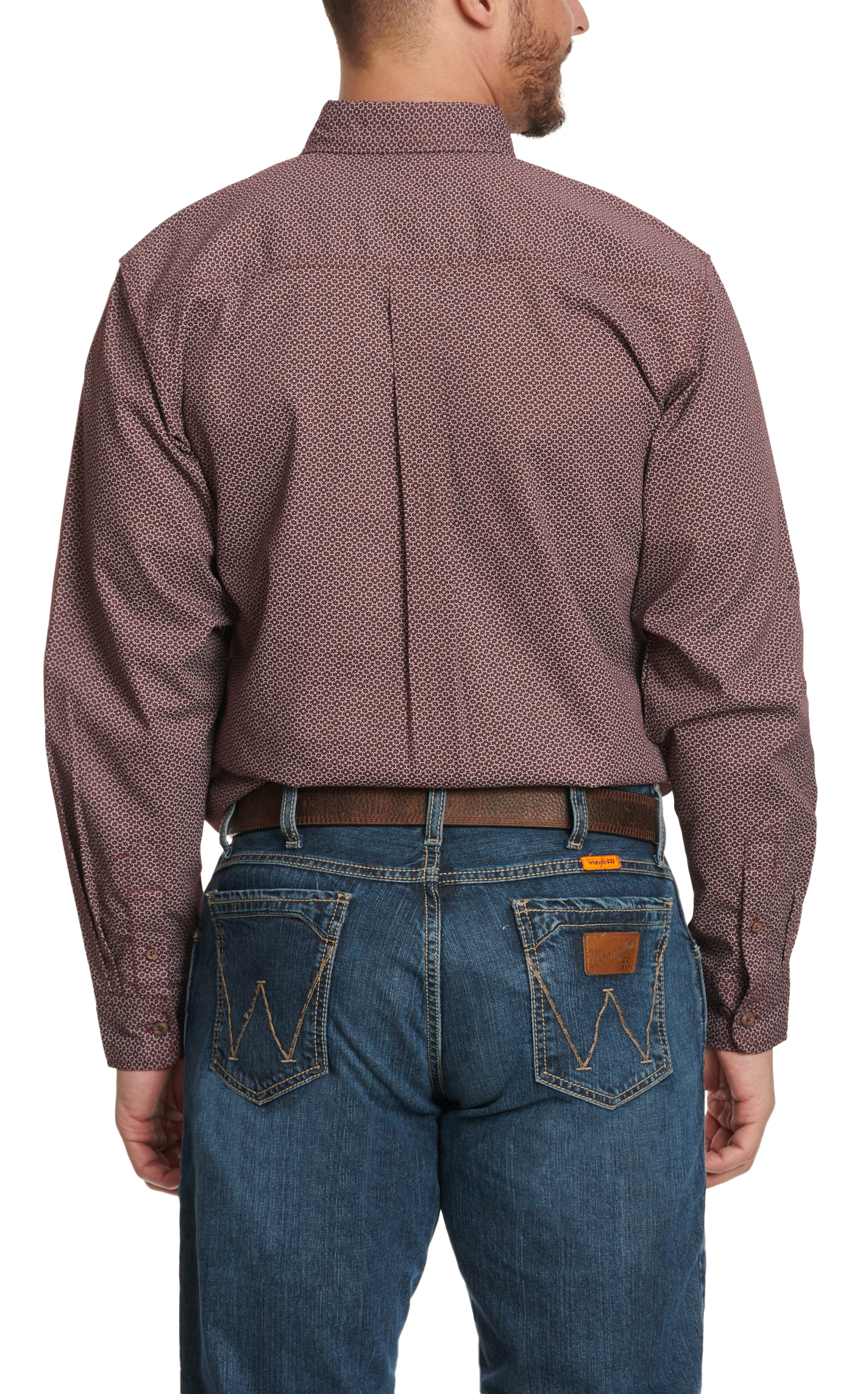 Forge Men's Burgundy & Geo Print FR Work Shirt - Image 1