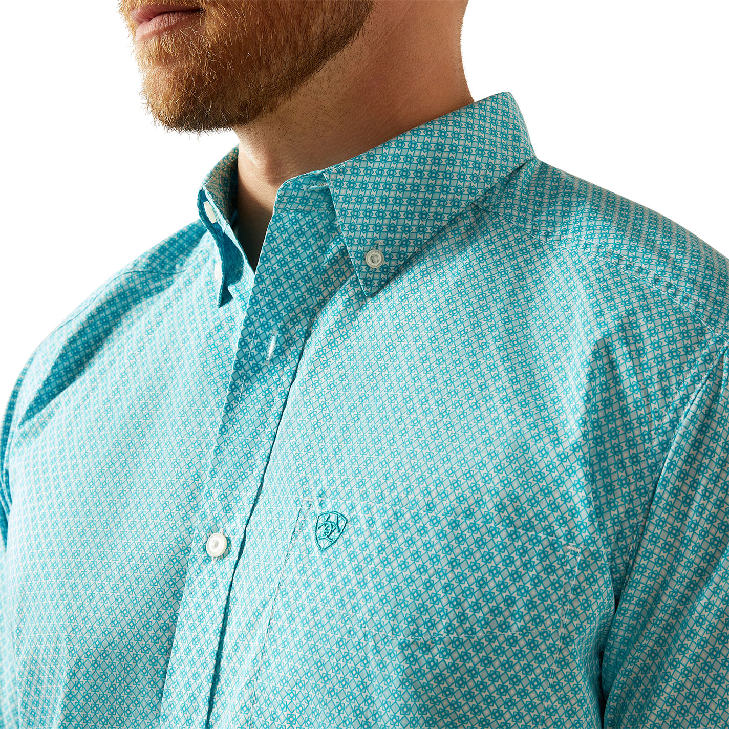 Ariat Men's Westin Turquoise Geo Print Western Shirt - Image 1