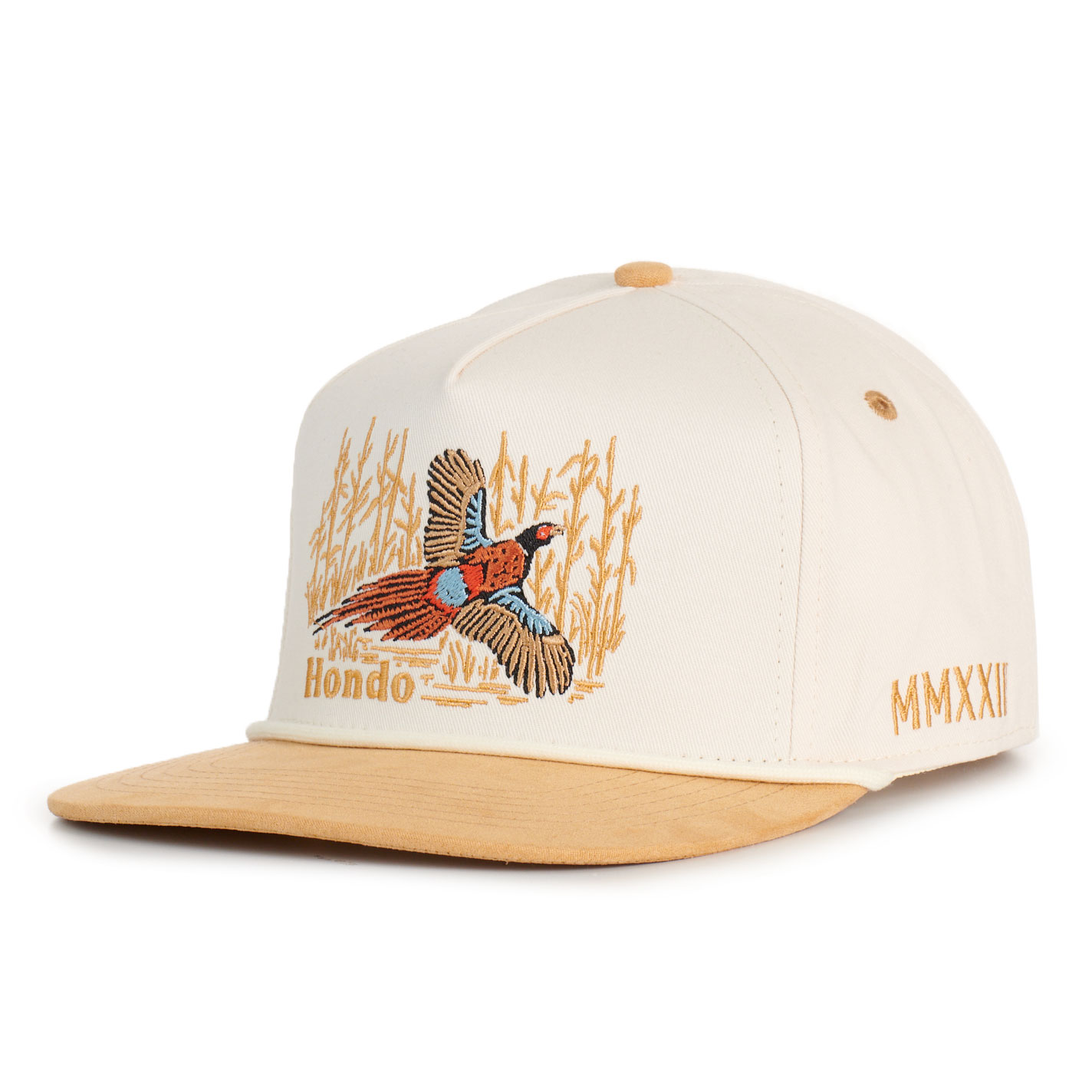Hondo Hat Co. Cream & Wheat Pheasant Flat Bill Cap - Image 1