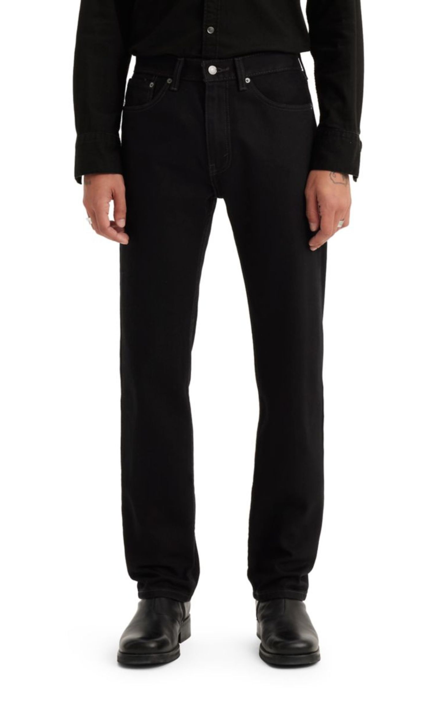 Levi's Men's 505 Regular Fit Black Jeans - Image 3