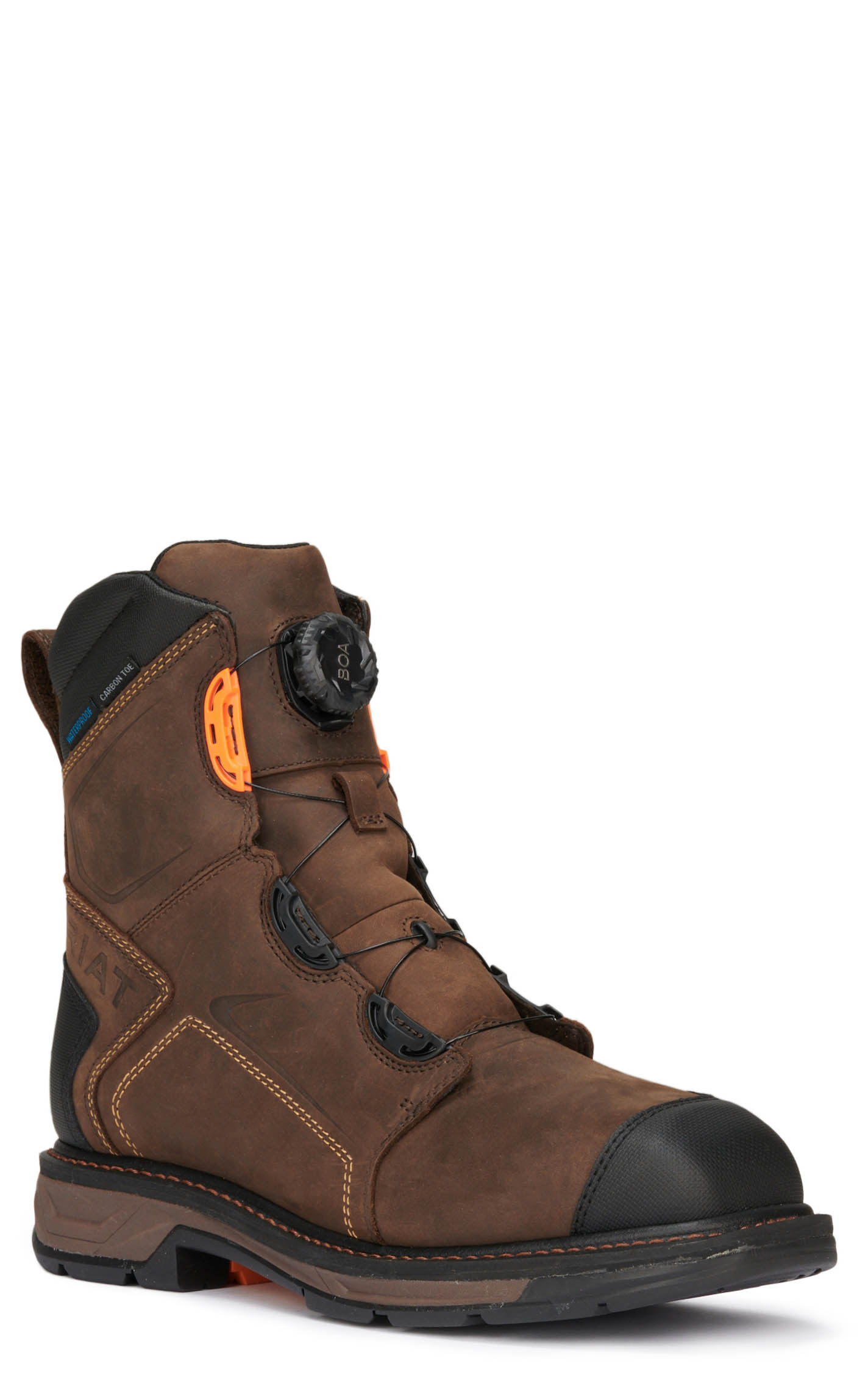 Ariat Men's WorkHog XT Brown BOA Fit Waterproof Square Composite Toe 8\
