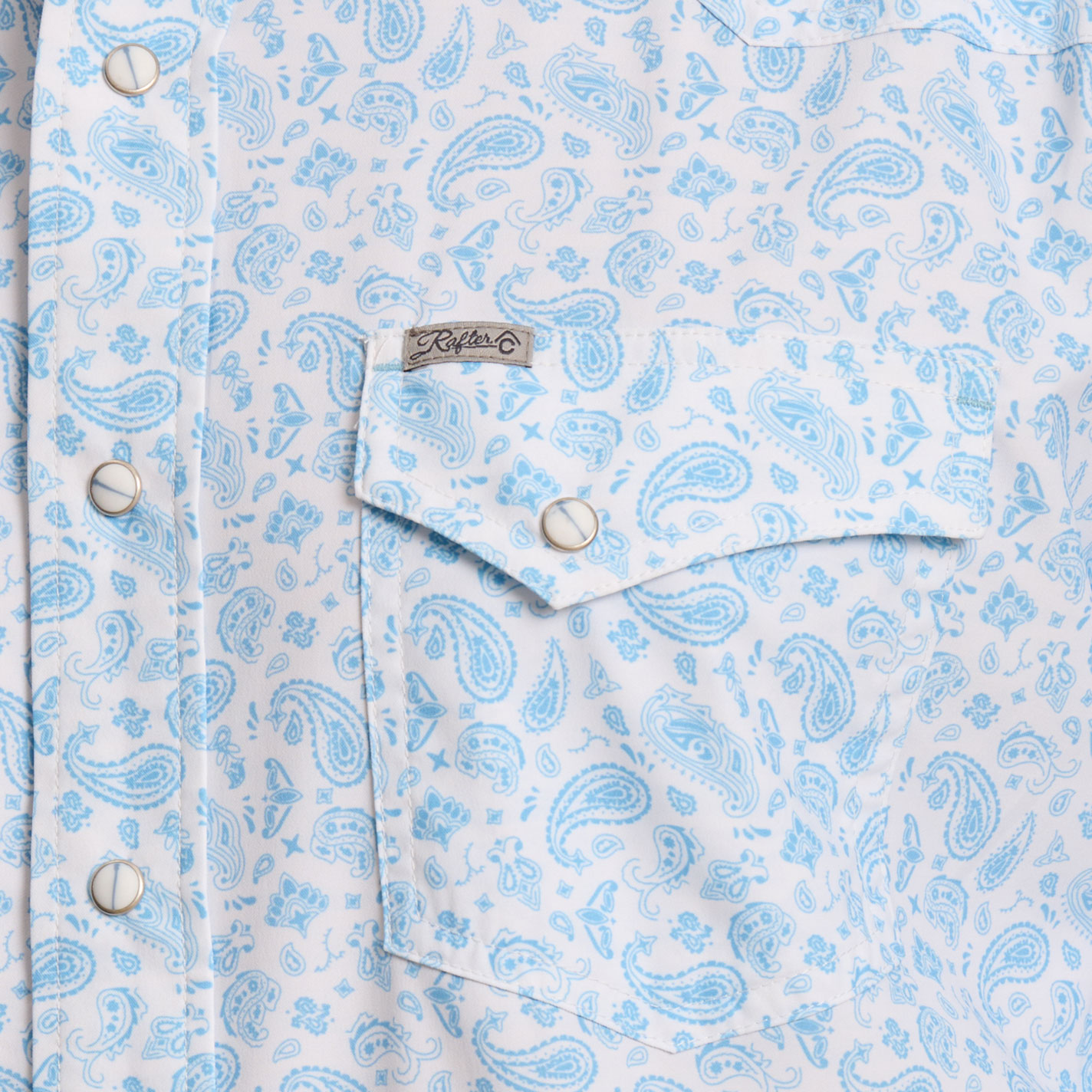 Rafter C Outdoors Men's Sky Blue Paisley Fishing Shirt - Image 1