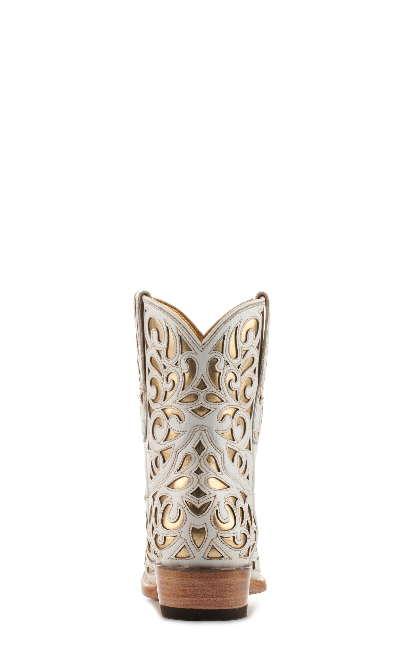 Ariat Women's Valentina White with Gold Inlay Snip Toe Booties - Image 1