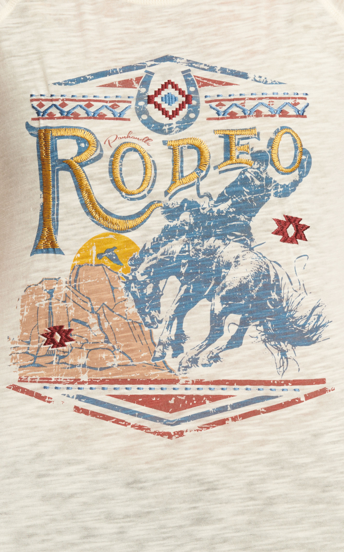 Panhandle Women's Cream Rodeo & Embroidered Graphic Raglan T-Shirt  - Image 1