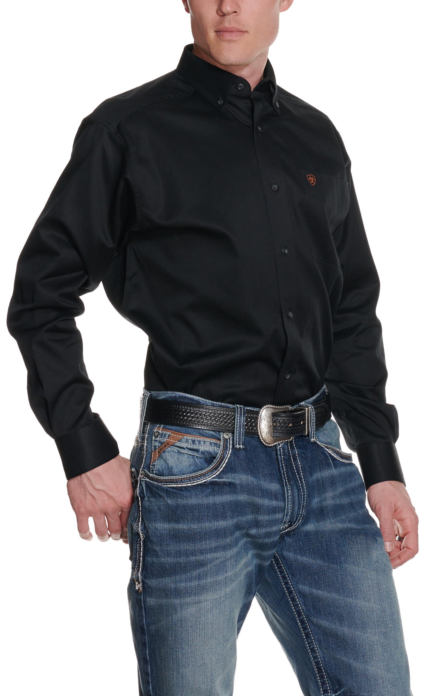 Ariat Men's Black Long Sleeve Western Shirt - Big & Tall - Image 1