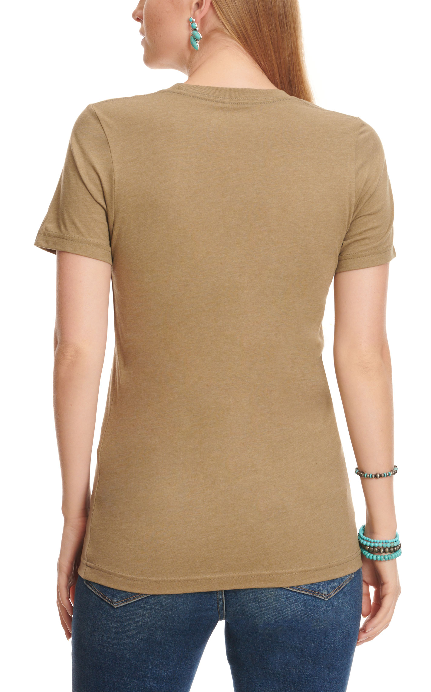 Rowdy Crowd Women's Toasted Olive & Colorful Aztec Graphic Short Sleeve T-Shirt - Image 1