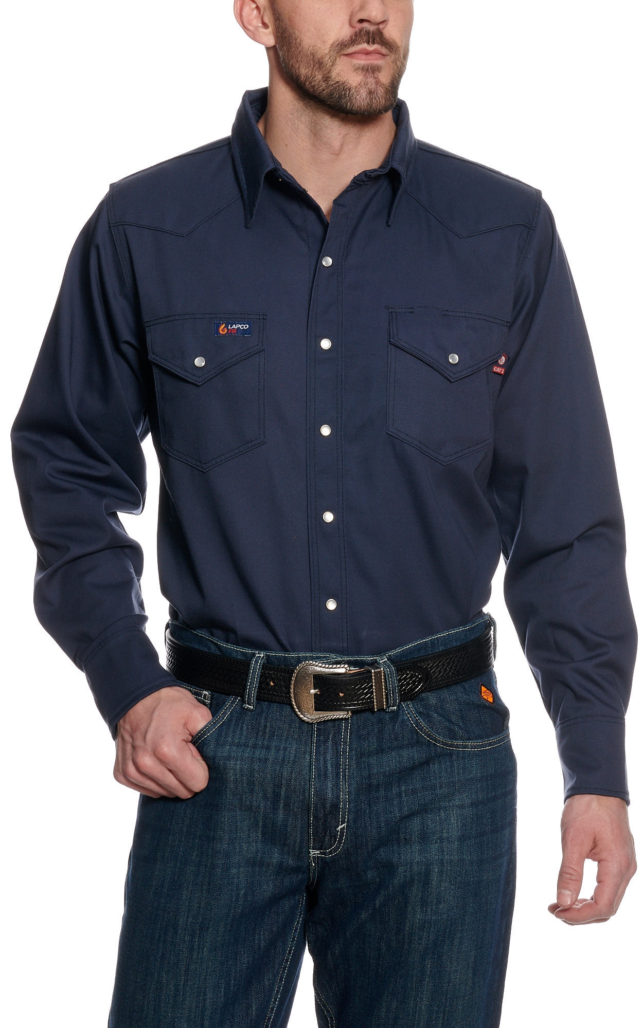 Lapco Navy Flame Resistant Workshirt - Big & Tall - Image 1