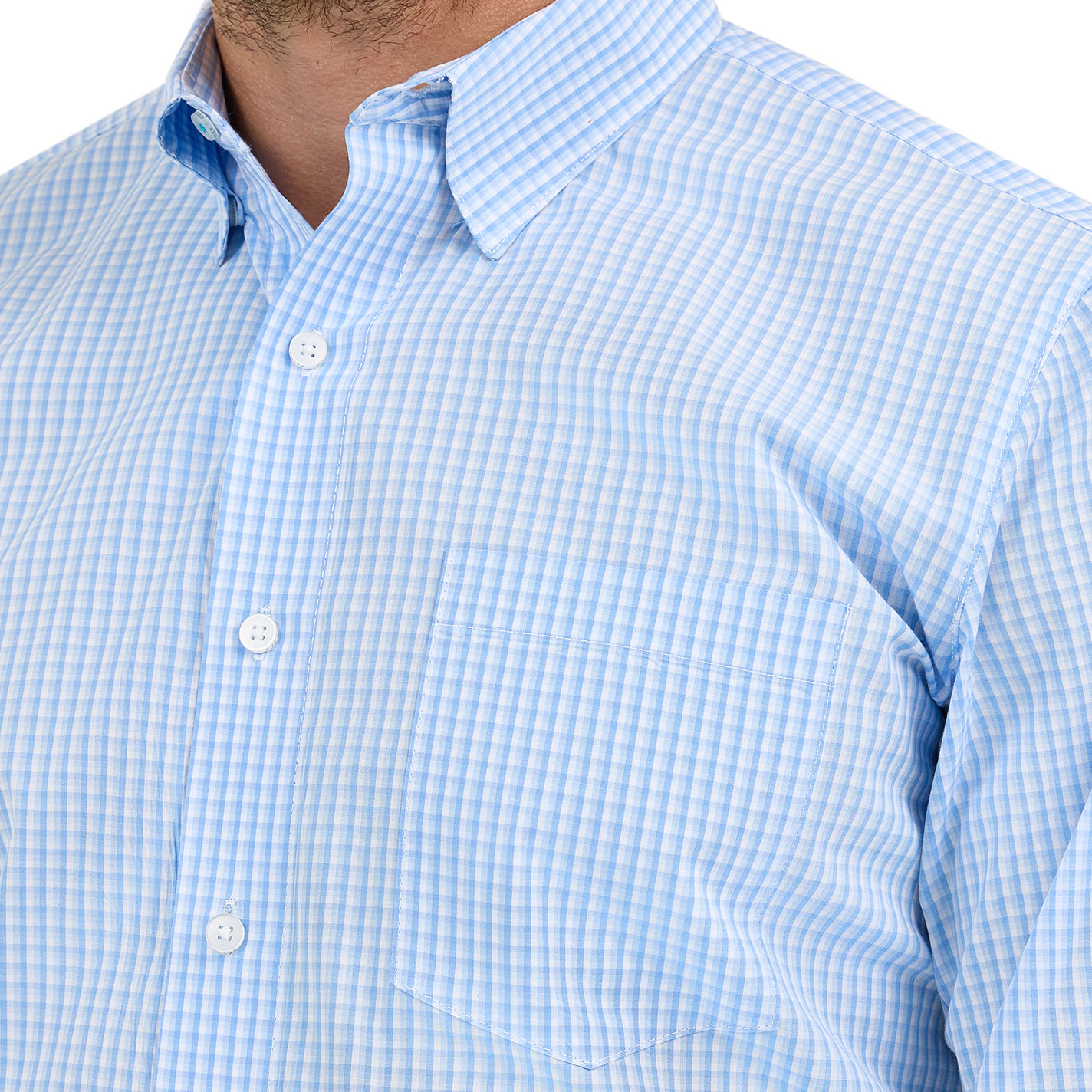 Cody Johnson Men's Light Blue Checked Long Sleeve Western Shirt - Image 1