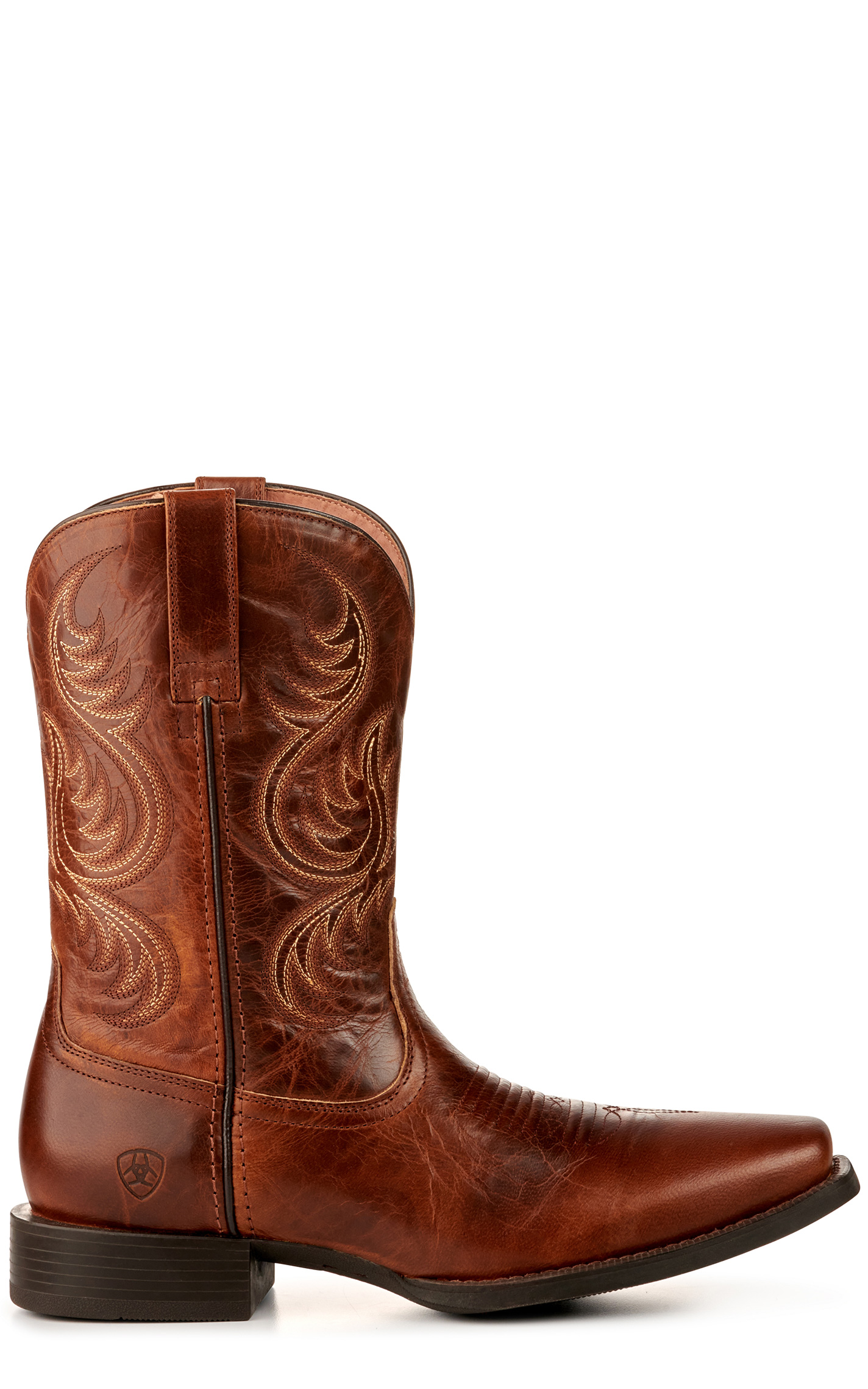 Ariat Men's Sport Boss Man Rich Cognac Punchy Square Toe Cowboy Boots - Image 1