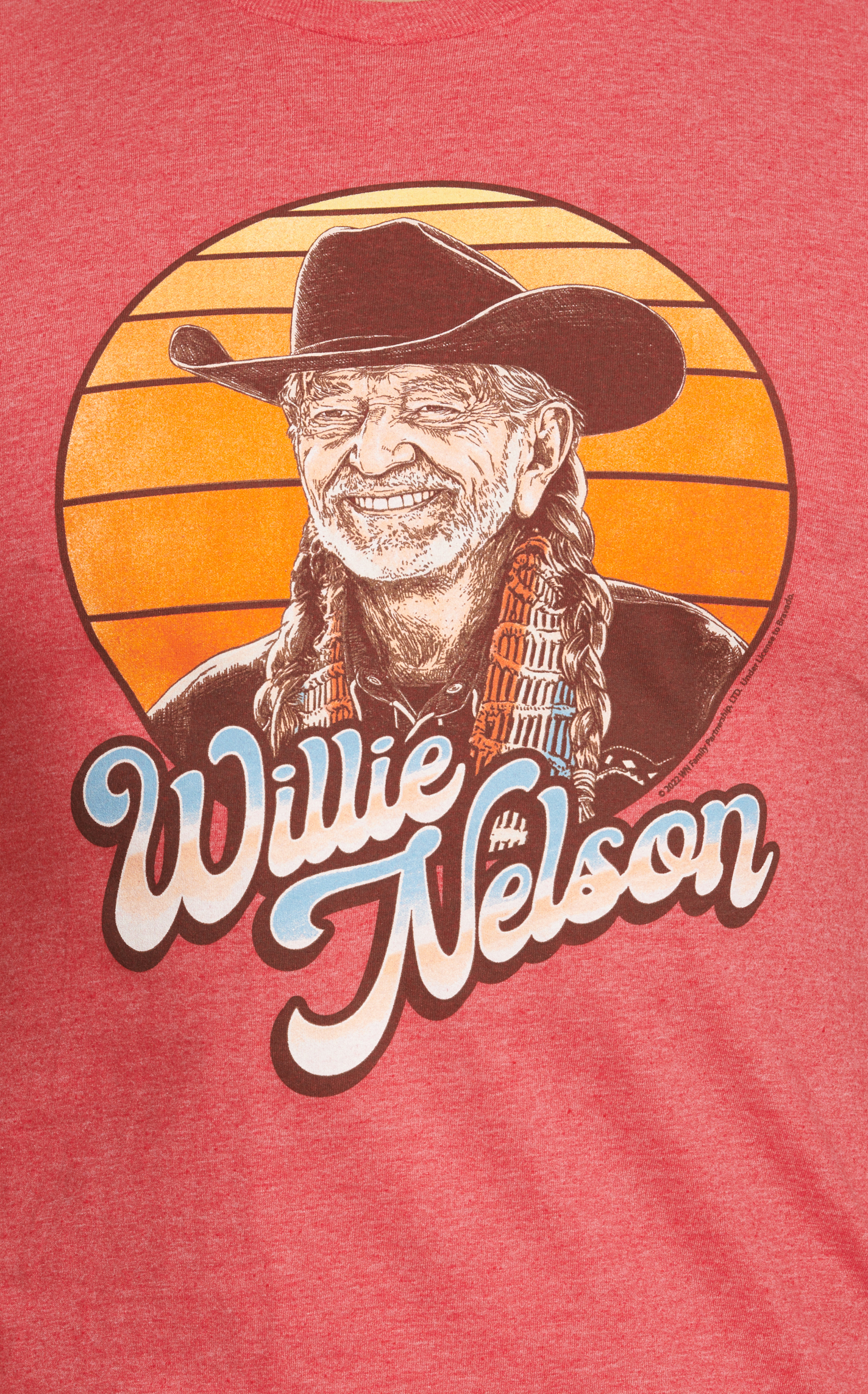 JedCo Men's Red & Sunset Willie Nelson Graphic T-Shirt  - Image 1