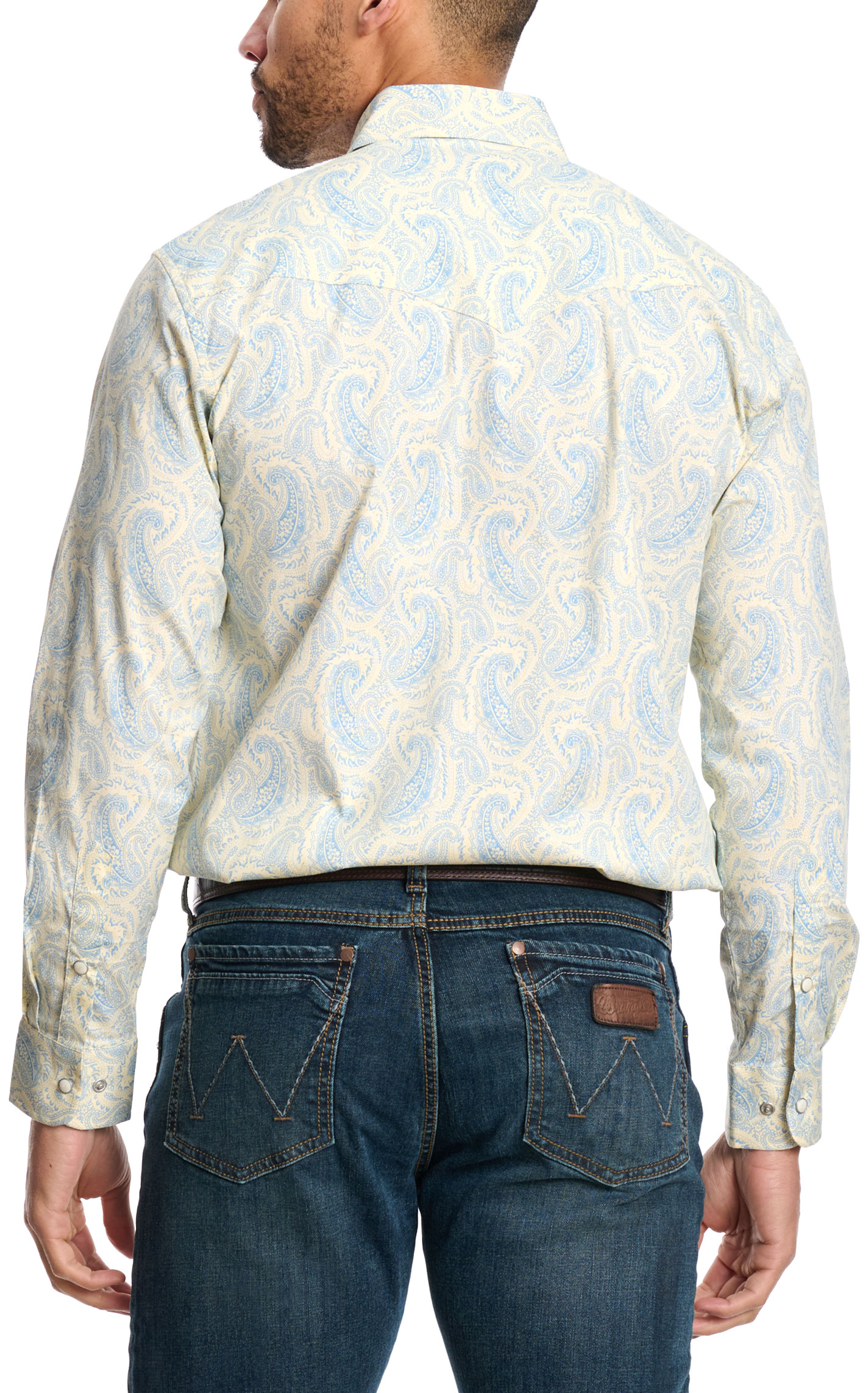 Rafter C Men's ProFlex45 Cornflower Paisley Western Shirt - Image 1